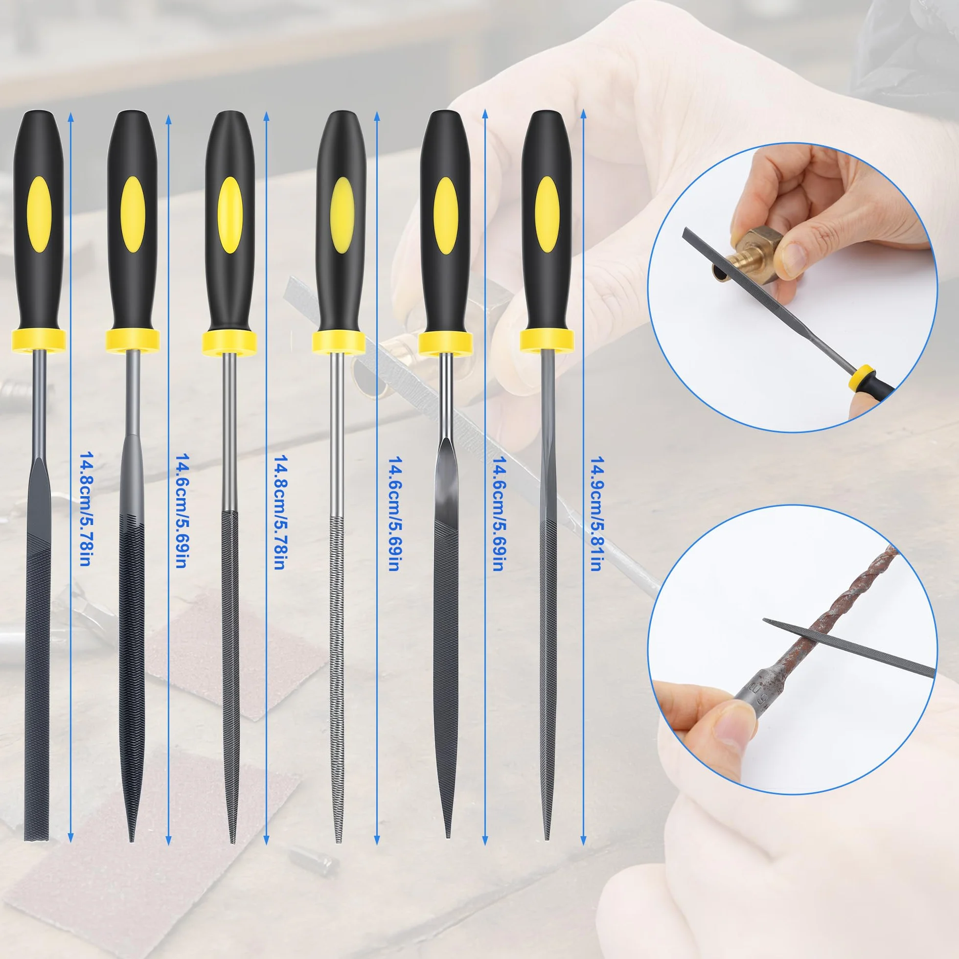 Desbarbador 18pcs Herramientas de Corte de Desbarbado 11 Cuchillas Giratorio 360° Quita Rebabas Acero Plástico Aluminio Cobre