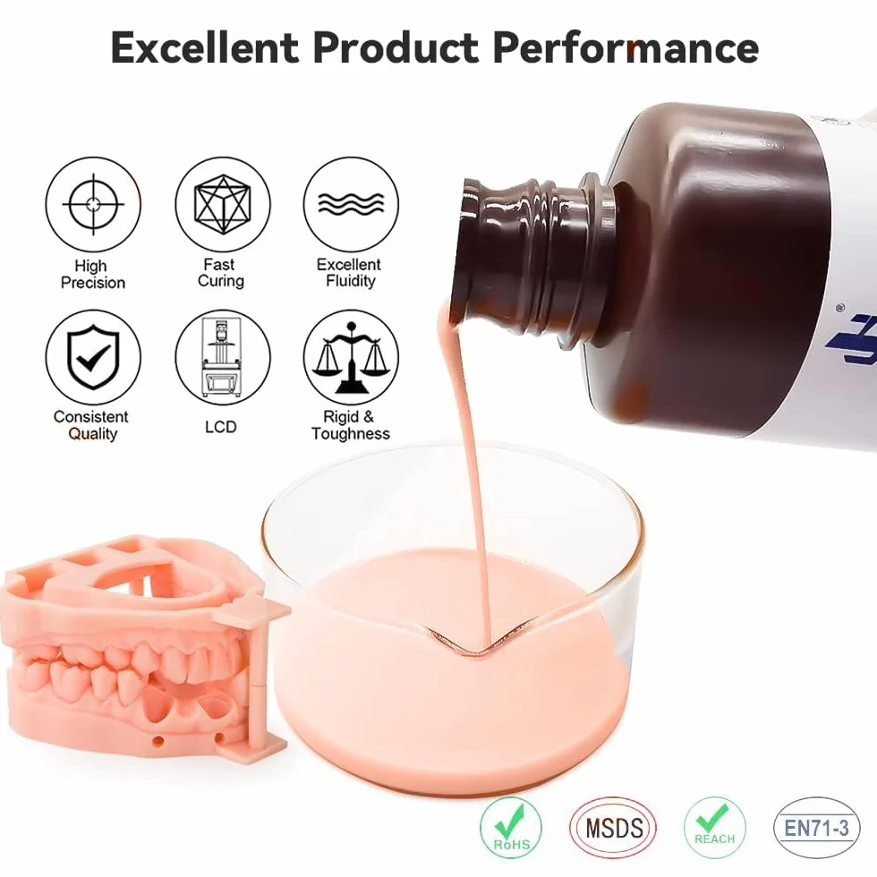 JAMG HE 3D Printer Resin Dental Pro Model for Crown Bridge Orthodontic Implant IPA Clean Light Grey