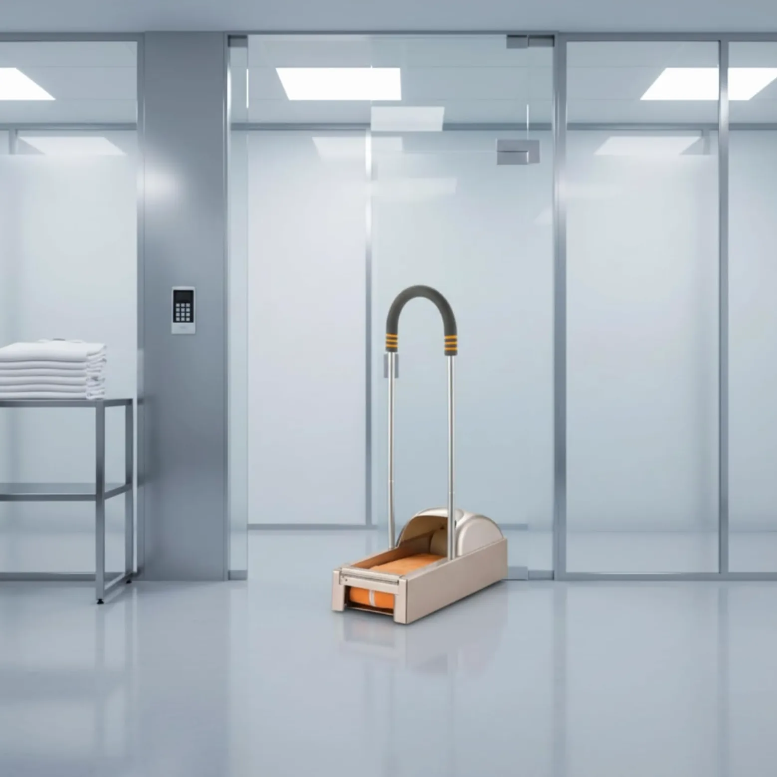 Máquina de Cubiertas de Zapatos Dispensador Automático sin Electricidad para Calzado con Mango Ergonómico y Soporte Metálico Estructura Compacta de, Champán