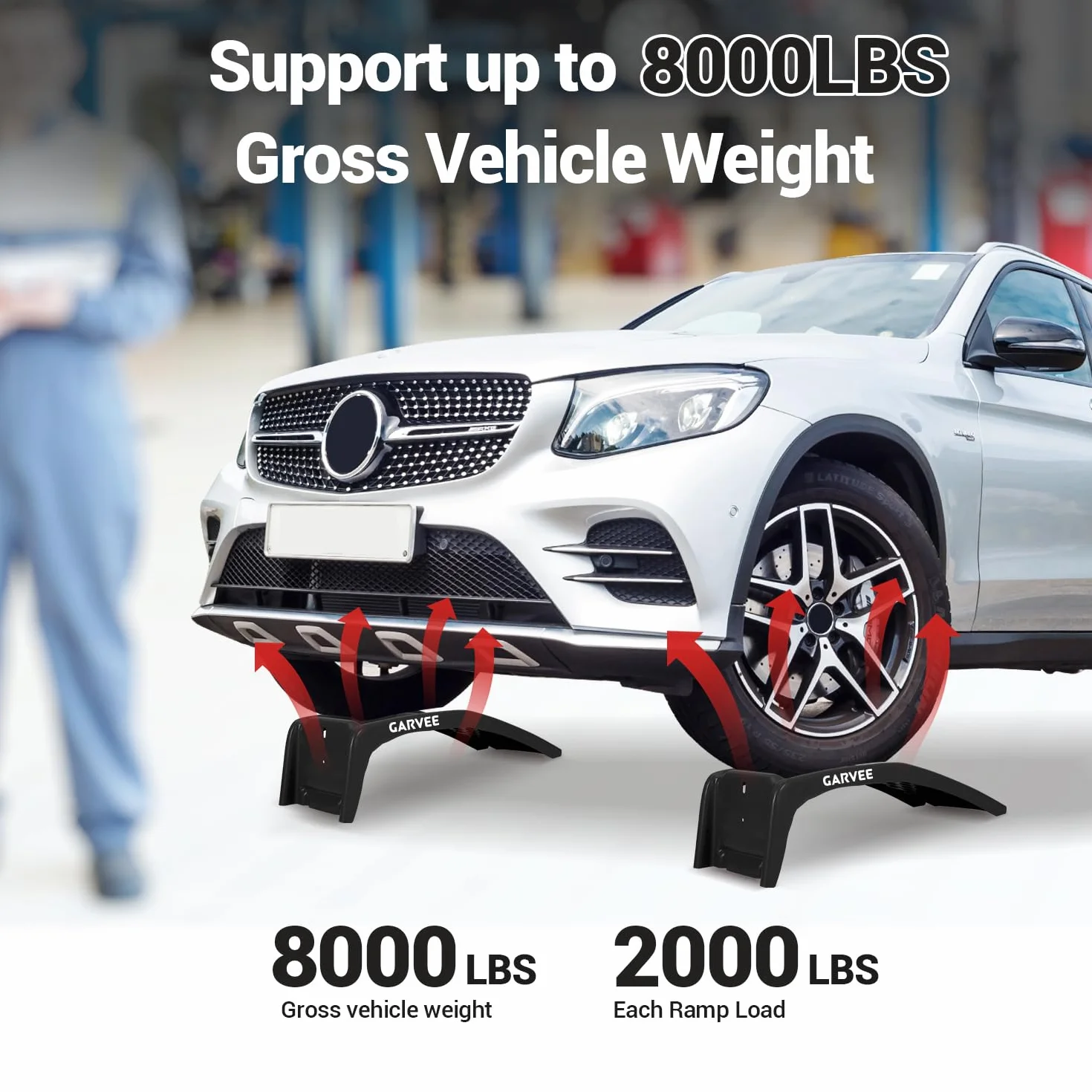 Rampas de Acero para Coches 8000 Libras 907 kg Camiones Alta Resistencia Negro 88x33x22cm