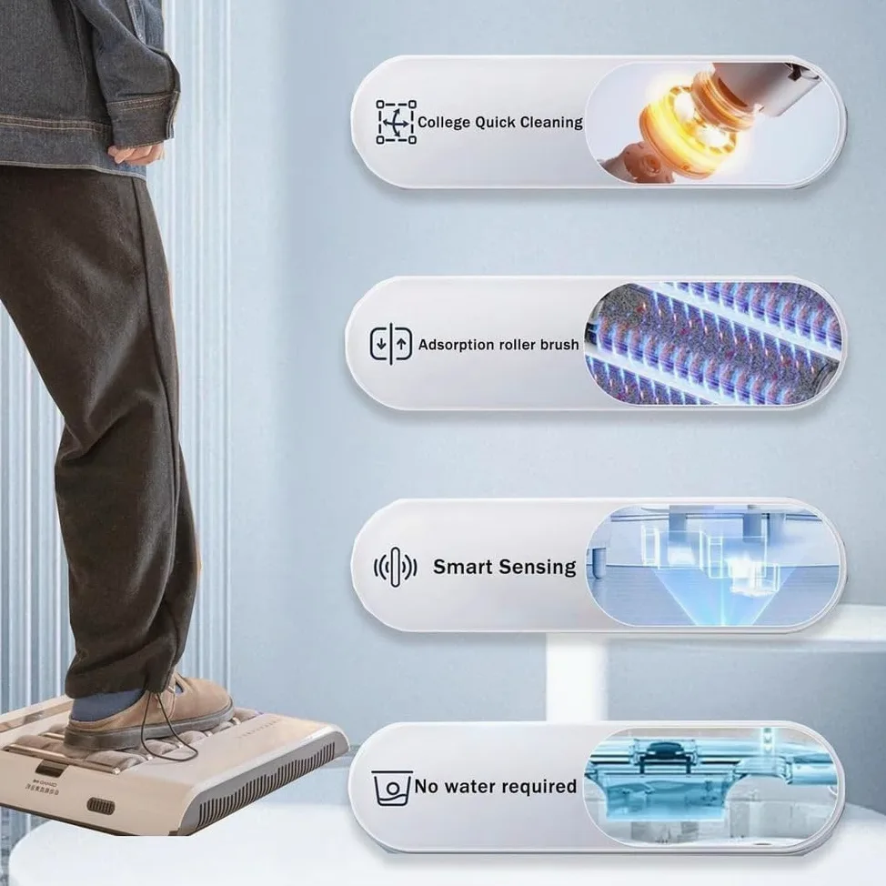 Pulidora automática de zapatos recargable con sensor de inducción, limpieza rápida 5S, cuidado y mantenimiento sin esfuerzo para todos los calzados