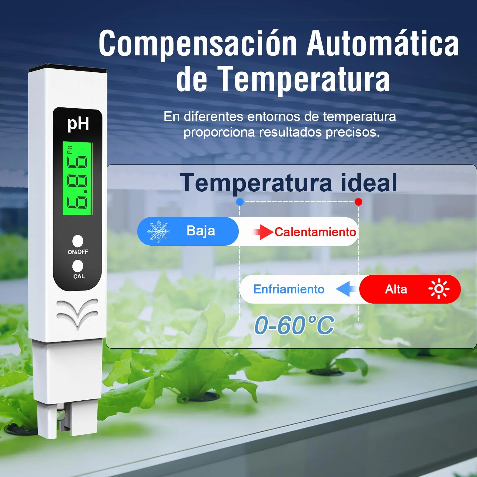 Medidor de pH de alta Precisión ± 0,01 para Piscina y Agua Potable con Pantalla LCD
