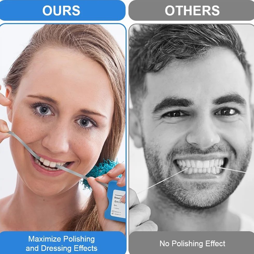 OFFCUP Tira de Pulido Dental 3m Rollo 6mm Abrasivos Blanqueadores Dientes Bandas Papel Lija Limpieza Whitening Azul