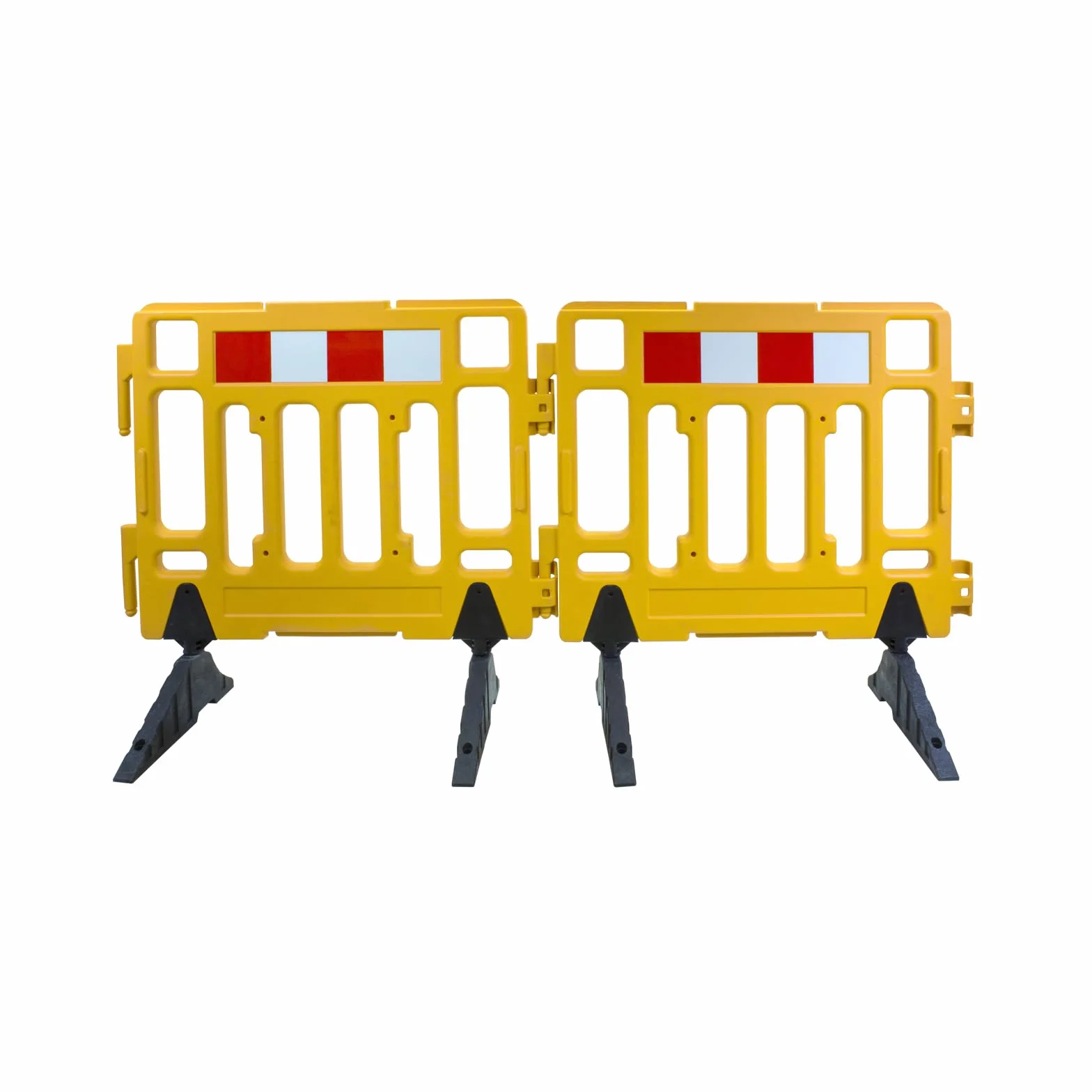 EberSign Valla de Seguridad Enlazable Barrera de Plástico Barricada para Obra Peatonal 2000x1020x50mm Amarillo