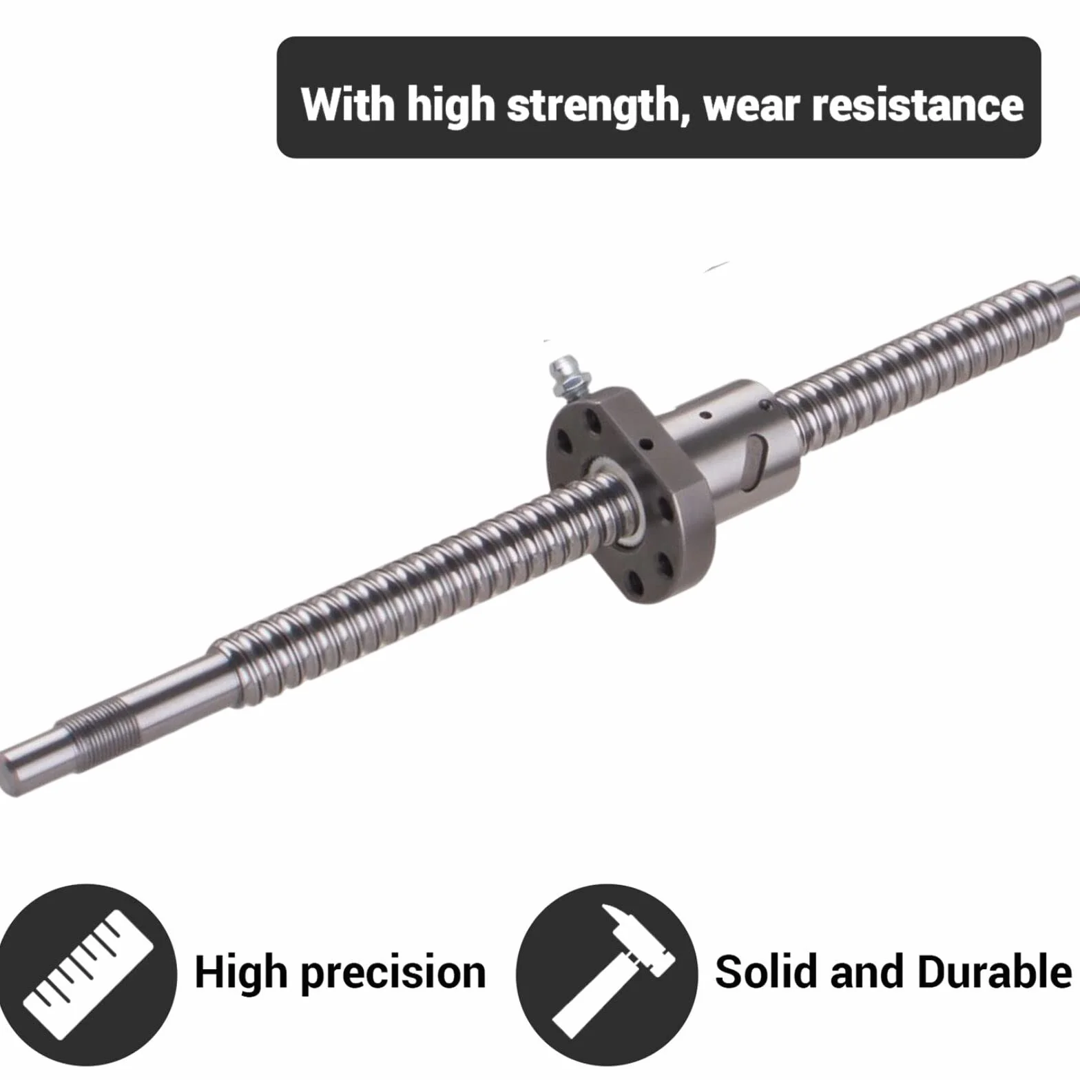 Husillo de bolas SFU1204 300 mm acero inoxidable diámetro 12 mm paso 4 mm para máquinas CNC