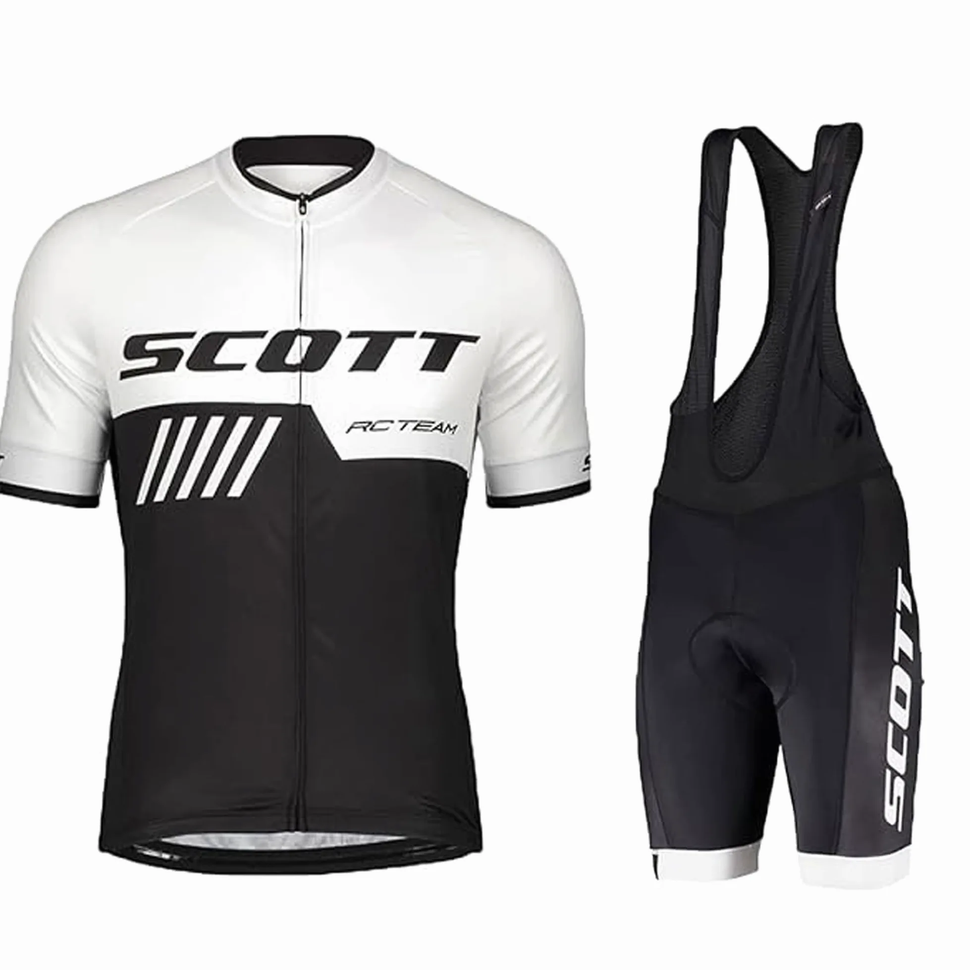 Conjunto de ropa de ciclismo para hombre de verano - Elegante y funcional Maillot de ciclismo con pantalones cortos acolchados de gel 19D transpirable y de secado rápido
