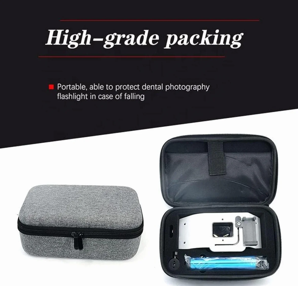 Kit de luz de relleno dental 6000-6500 K con soporte, equipo de fotografía dental