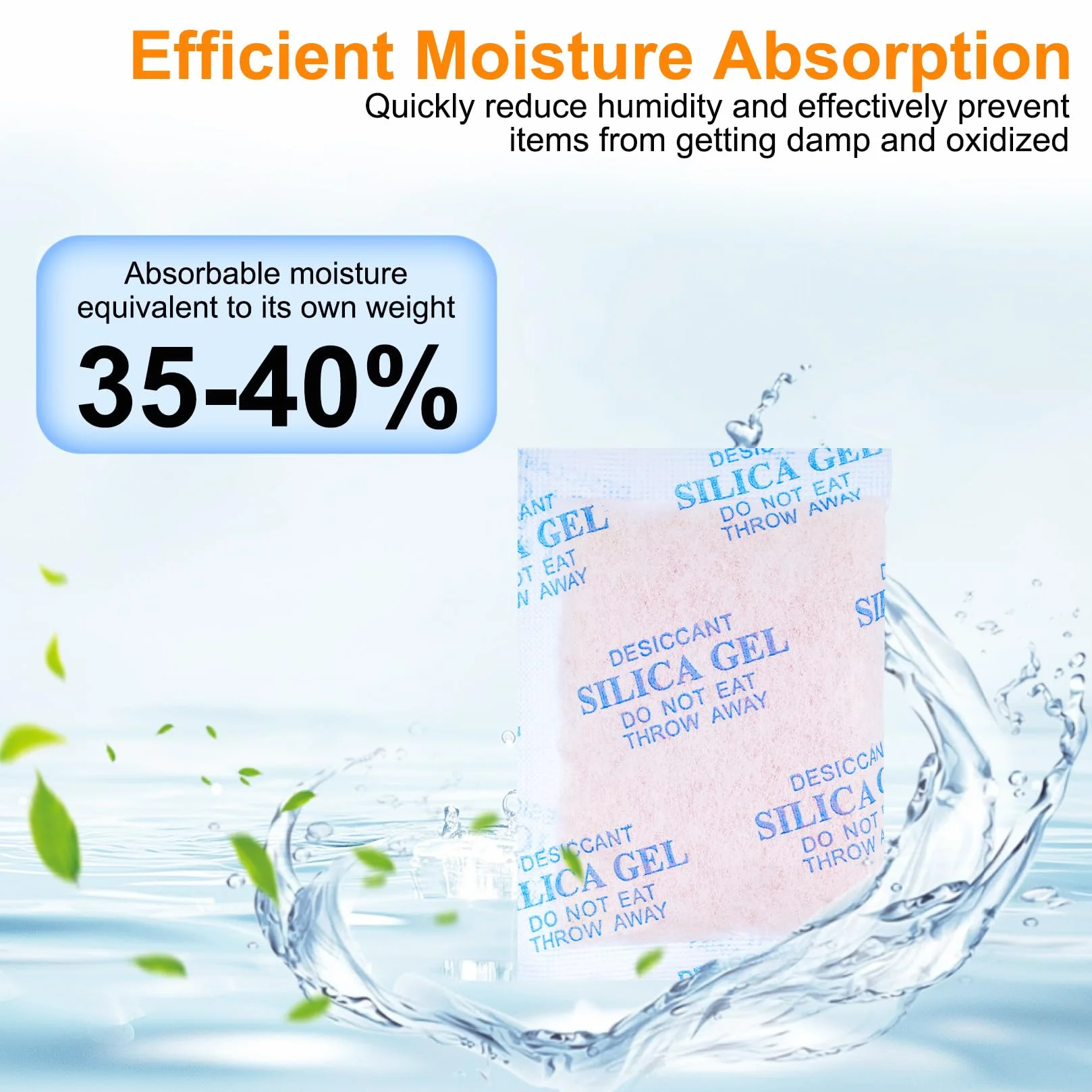 Bolsitas Antihumedad Silica Gel 20g x 22 Pcs, Indicador de Humedad Naranja a Verde para Almacenamiento de Ropa