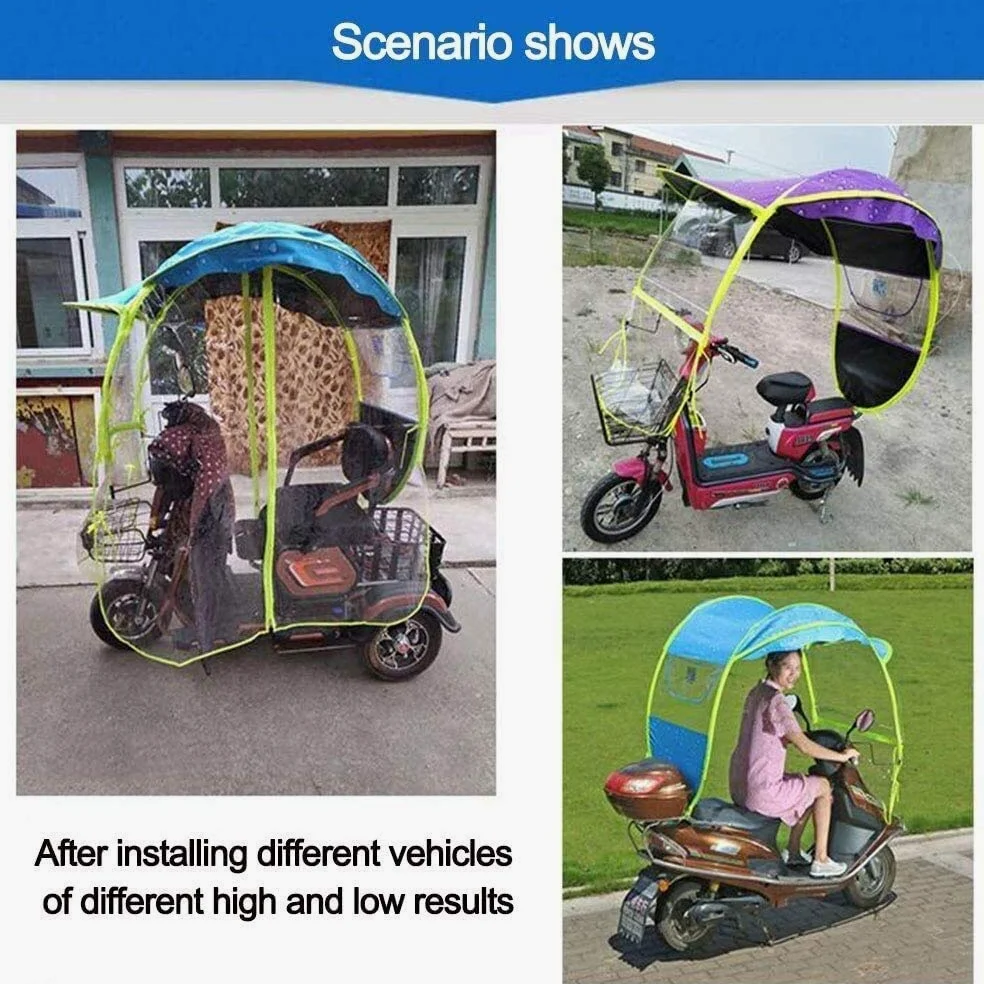 Cubierta para la lluvia Movilidad Scooter Sol Lluvia Viento Cubierta Coche eléctrico Prevenir paraguas, Universal Coche Motor Scooter Paraguas Movilidad Parasol Cubierta para la lluvia Impermeable (A)