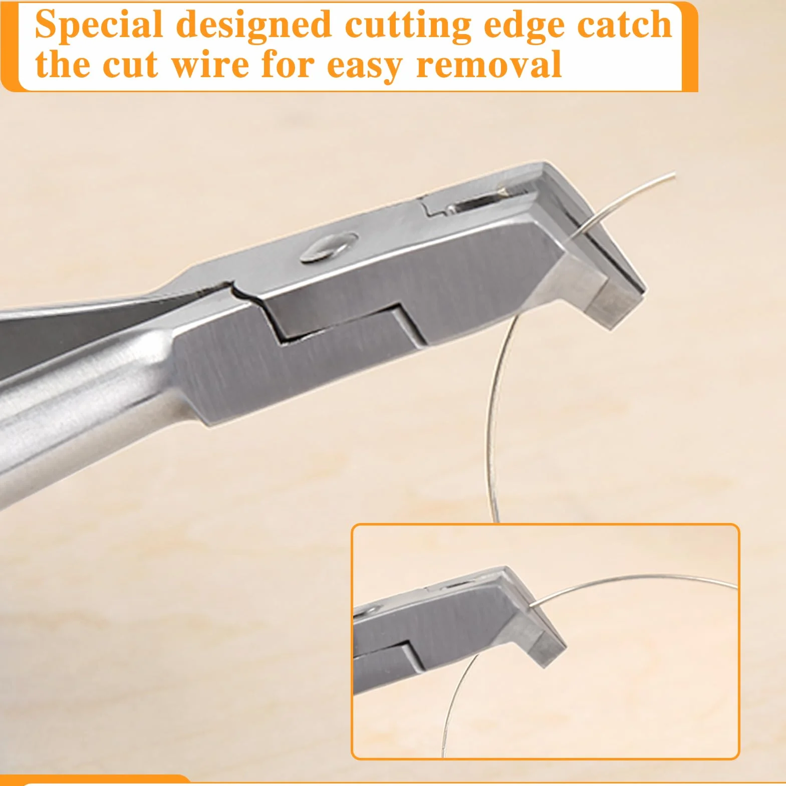 LEONTOOL Alicate cortaalambres duro con punta doblada acero inoxidable