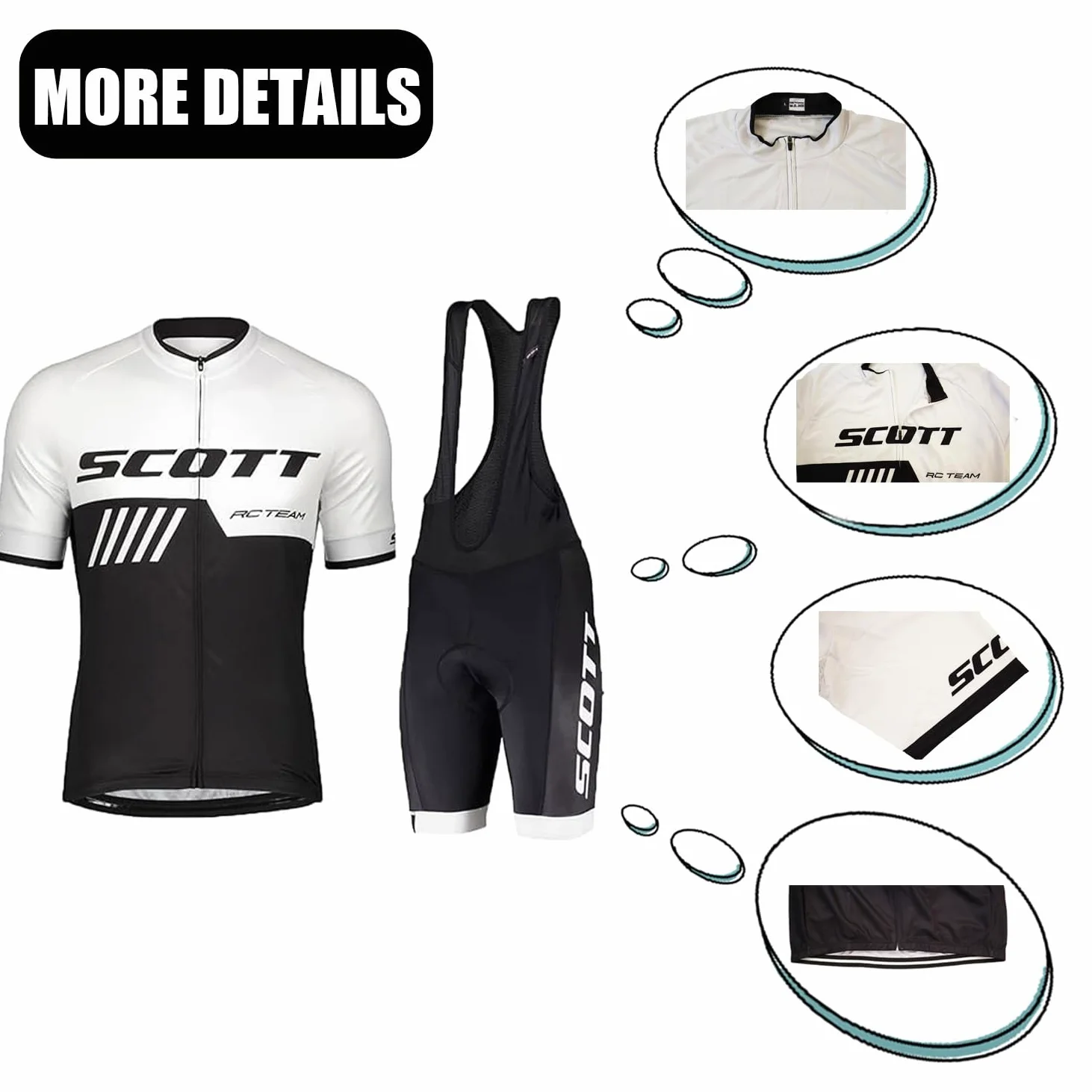 Conjunto de ropa de ciclismo para hombre de verano - Elegante y funcional Maillot de ciclismo con pantalones cortos acolchados de gel 19D transpirable y de secado rápido
