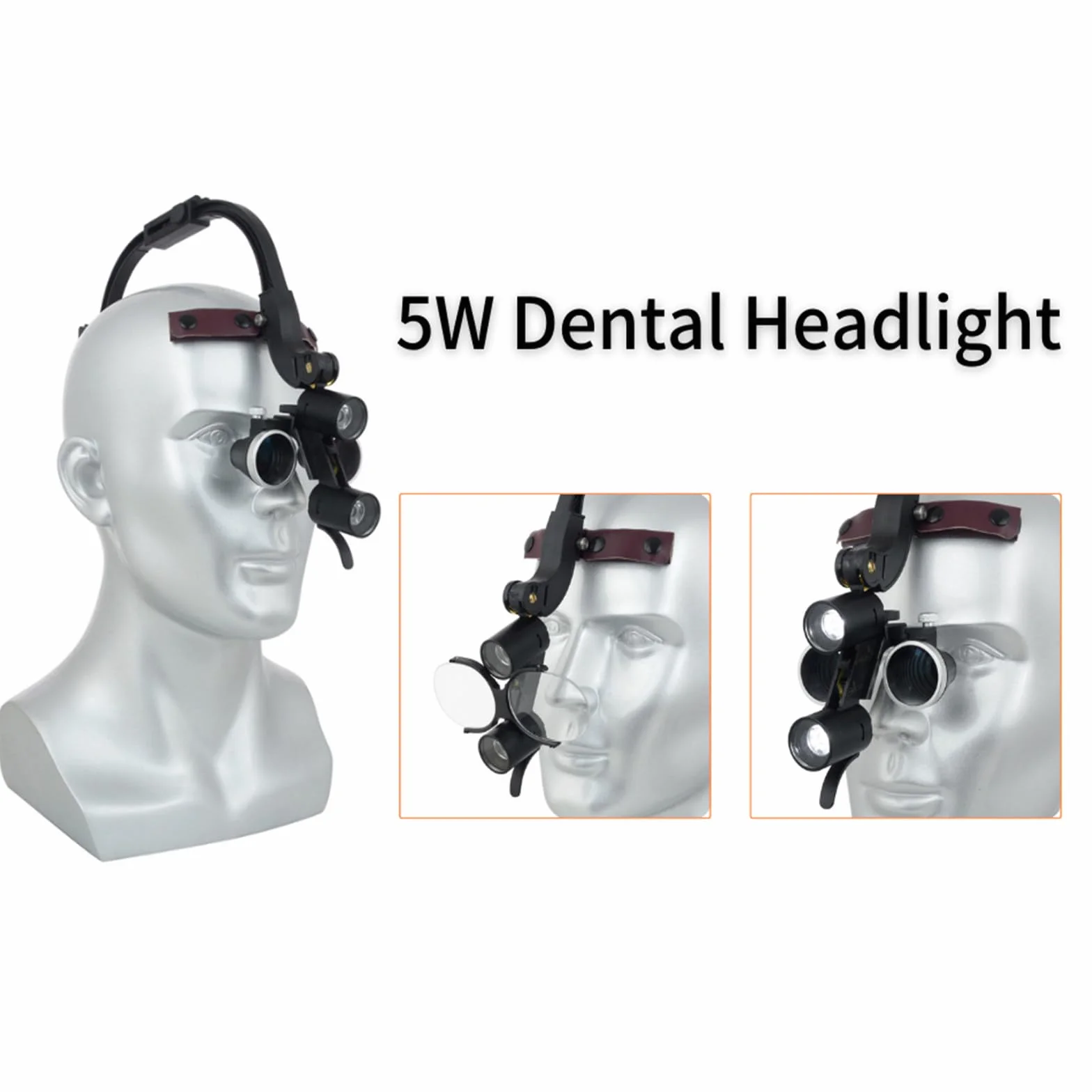 GeRRiT Faro Dental LED 5W 3.5X Lámpara de Cabeza Quirúrgica para Lupas Binoculares