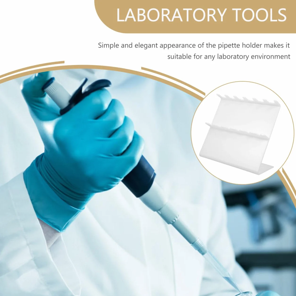 SOLUSTRE Soporte Para Pipetas De Laboratorio Plástico 6 Agujeros Estante Organizador 10.62x9.84x4.13in