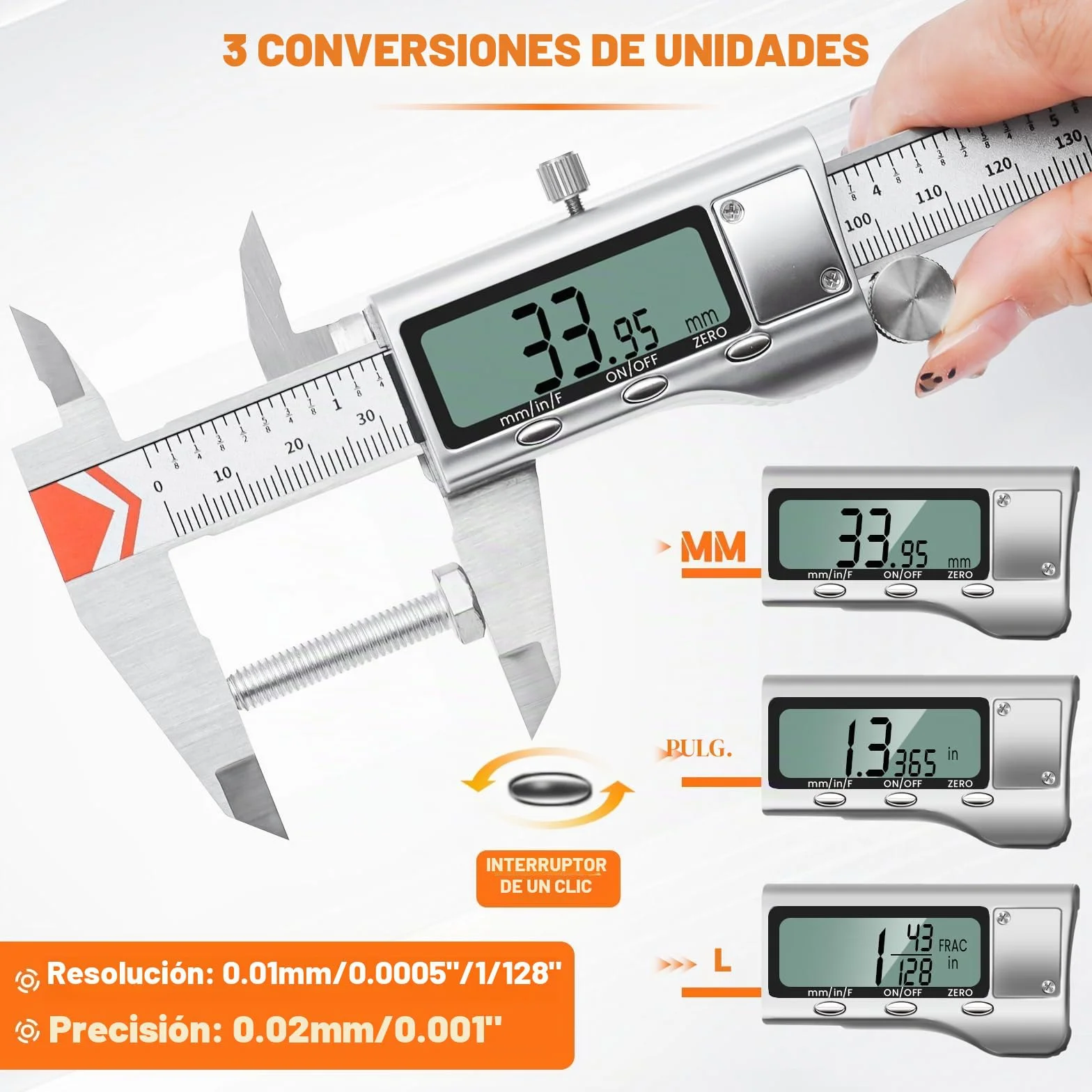 HARDELL Calibre Digital 150mm Pie de Rey Acero Inoxidable LCD