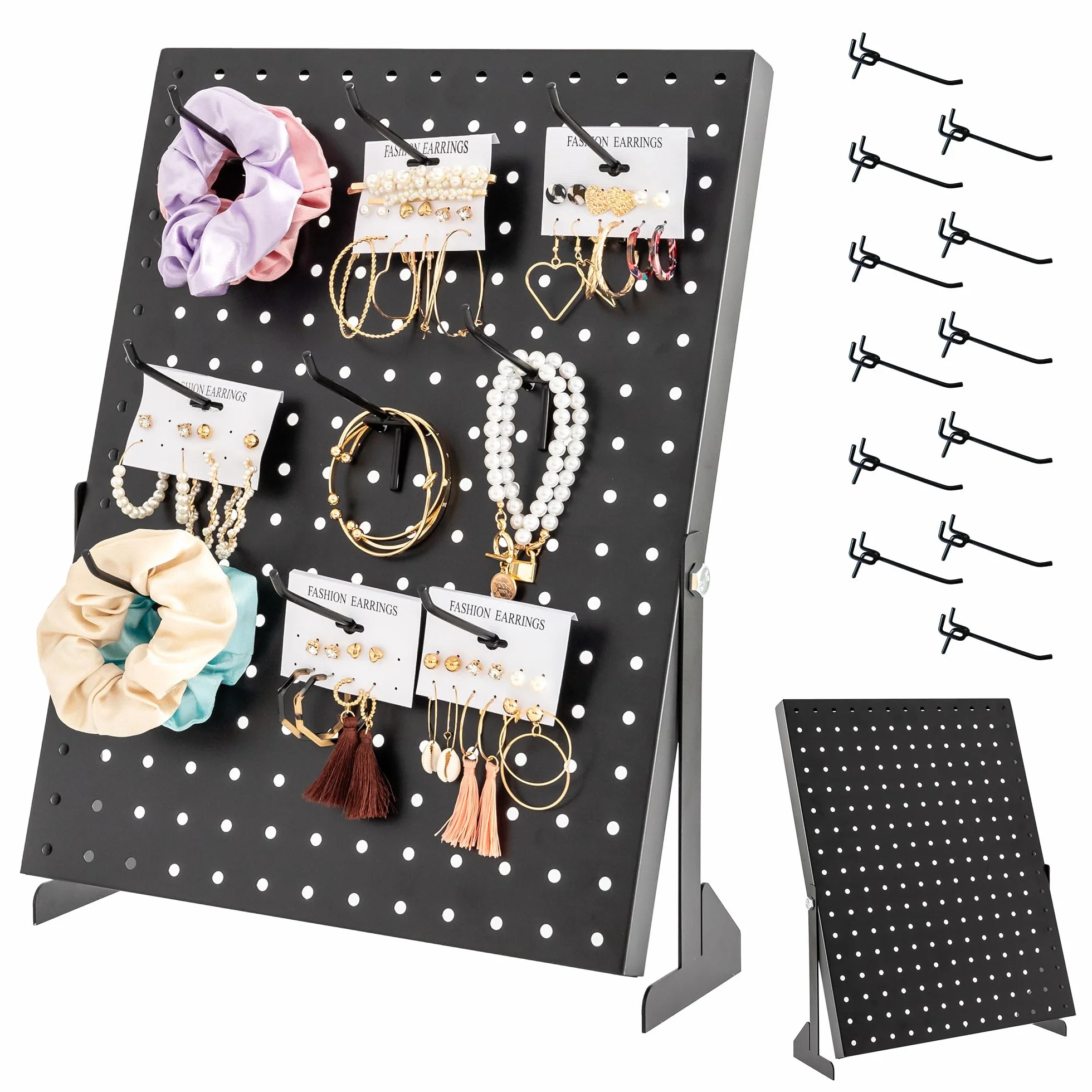 ODOXIA Pegboard Tablero perforado negro con ganchos Organizador de herramientas para comercios