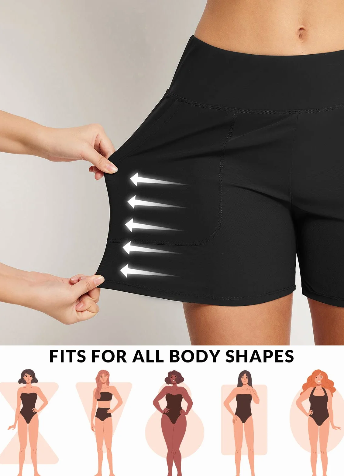 baleaf Bañador para Mujer con Control de Abdomen, UPF50+, Secado rápido, Cintura Alta, con Bolsillos