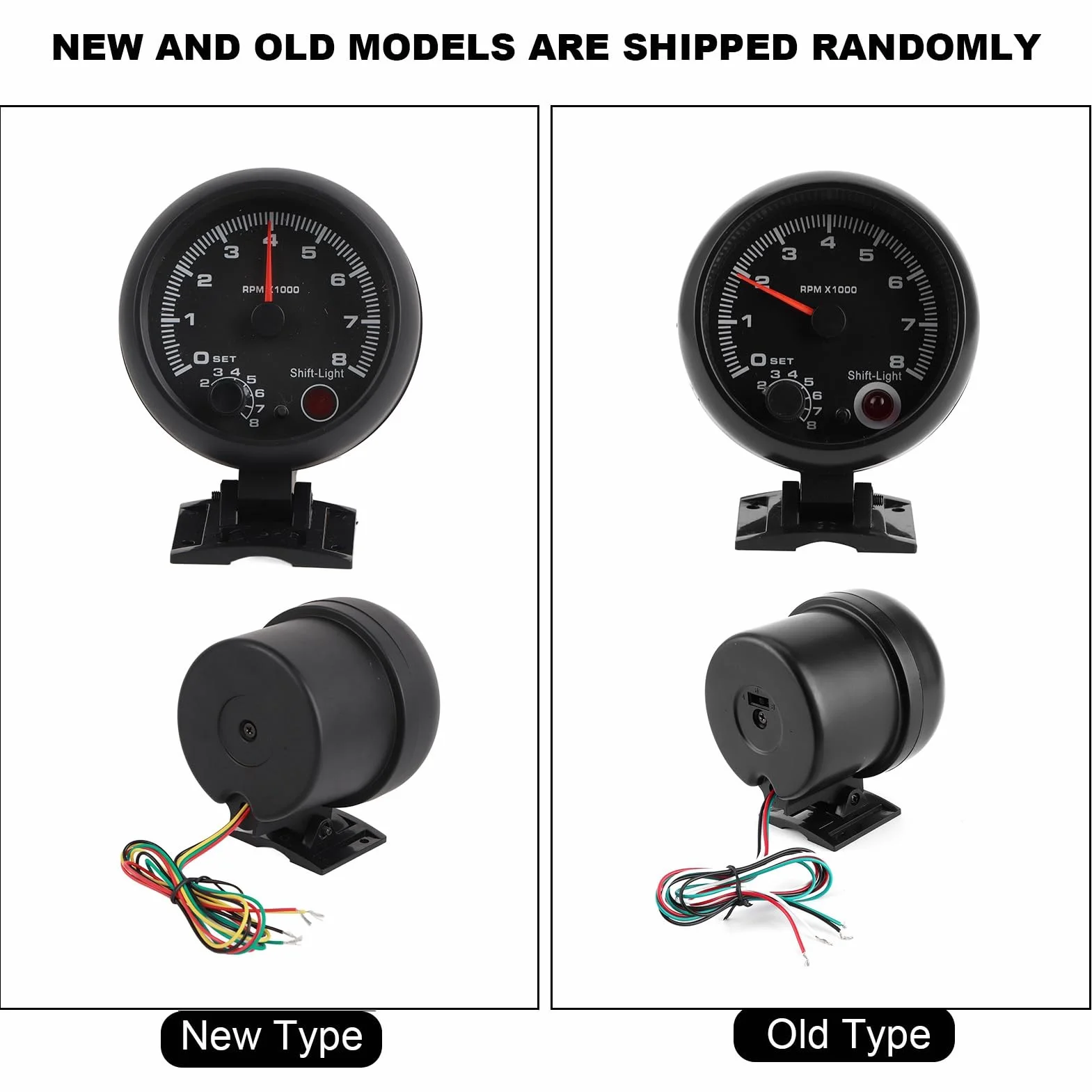 Tacómetro electrónico 3.75 Pulgadas 12V 0-8000 RPM para Coche con luz de Cambio Ajustable