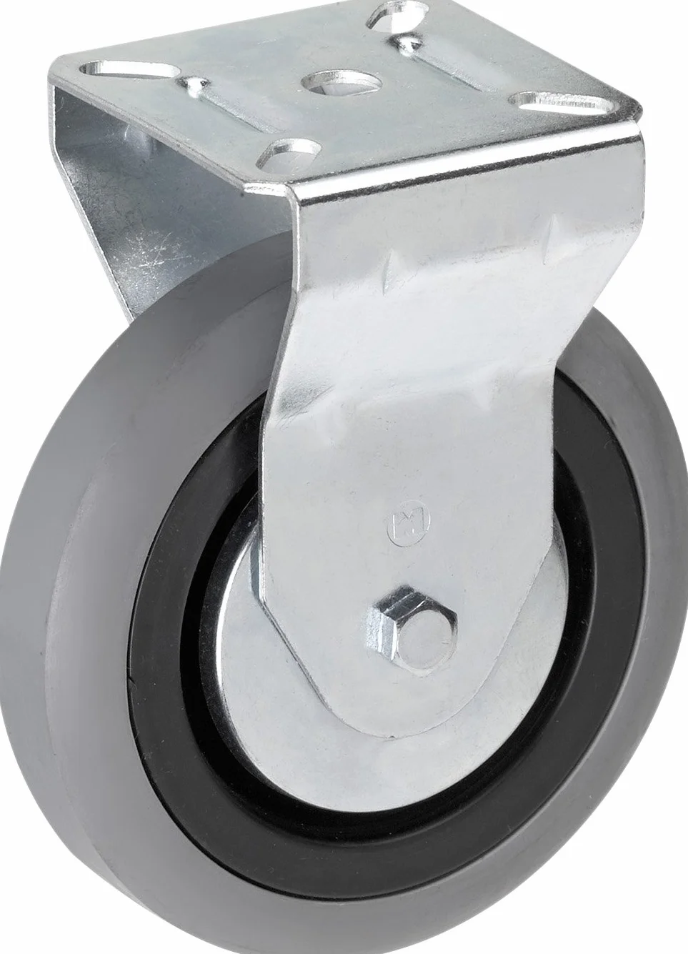 Metafranc Rueda de goma 100 mm placa 60x60 mm capacidad de carga 75 kg