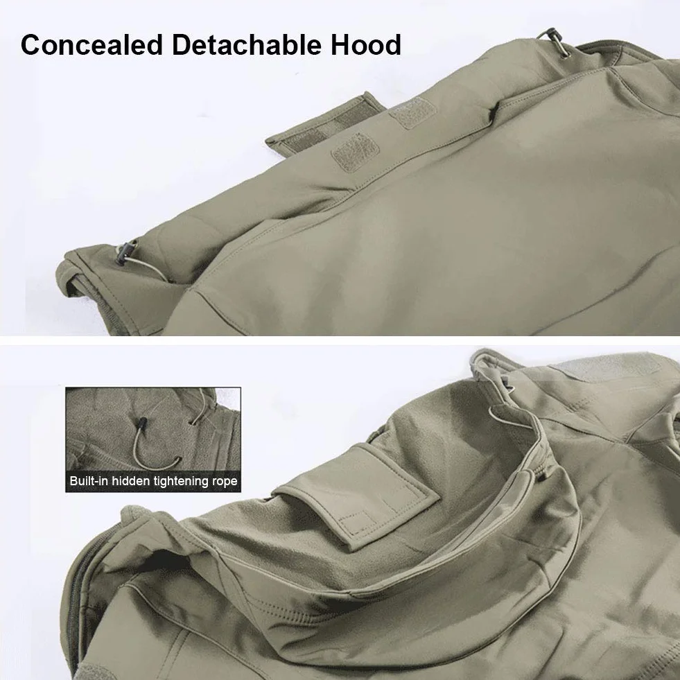 Chaqueta impermeable Softshell para hombre con capucha de camuflaje para trabajo pesca caza escalada