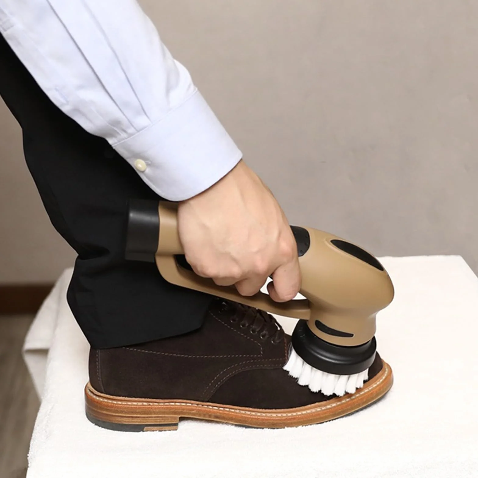 limpiabotas eléctrico, Hogar Perezoso inalámbrico eléctrico Recargable Encerado y Pulido Limpiador de Zapatos Cepillo de Limpieza de Zapatos máquina de Brillo de Zapatos de Mano