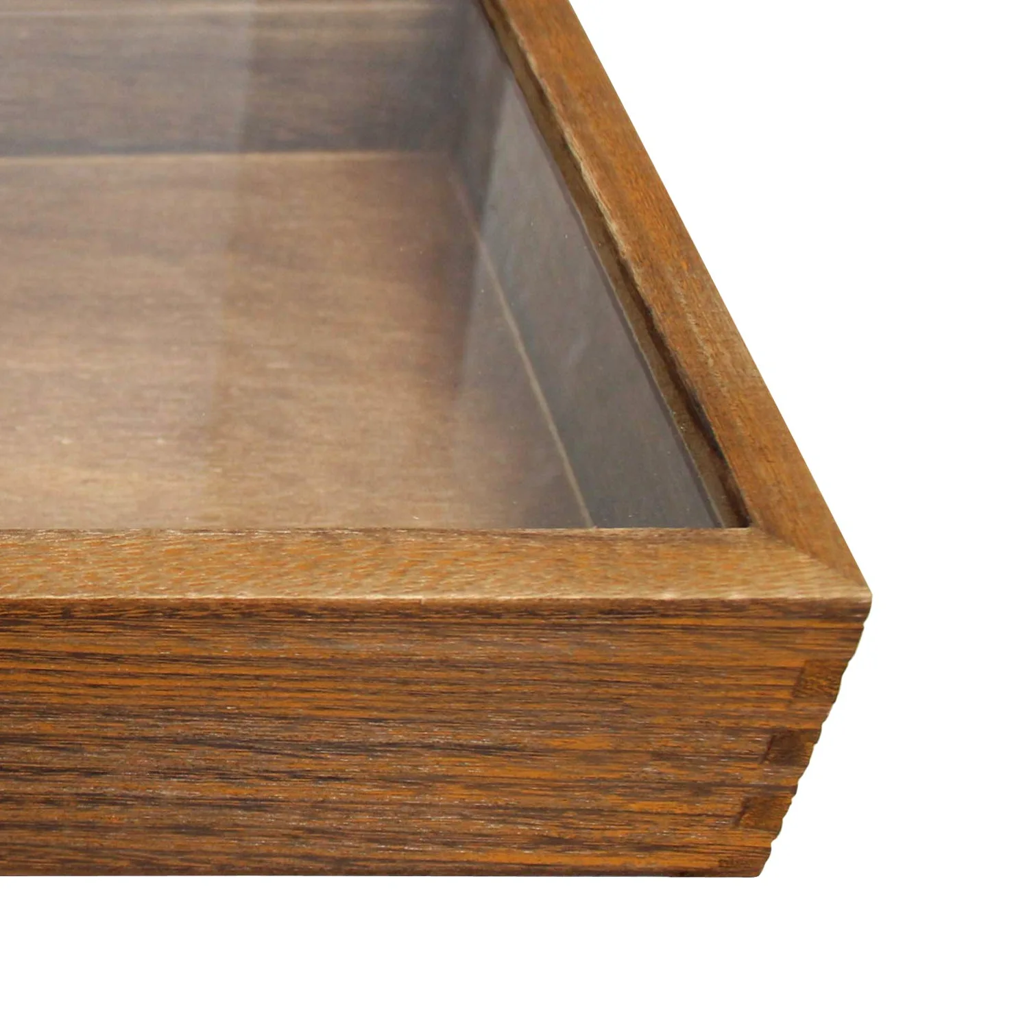 Mooca - Caja de exhibición de joyería de Madera Lavada con Tapa Superior de Vidrio Templado, 15 Pulgadas x 8.5 Pulgadas x 2 7/8 Pulgadas de Alto