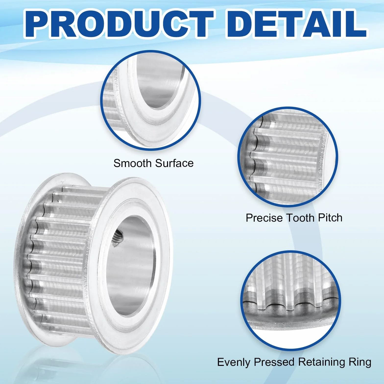 sourcing map Polea de correa de distribución 24 dientes 24 mm 15/16 pulgadas aleación de aluminio para impresoras 3D CNC