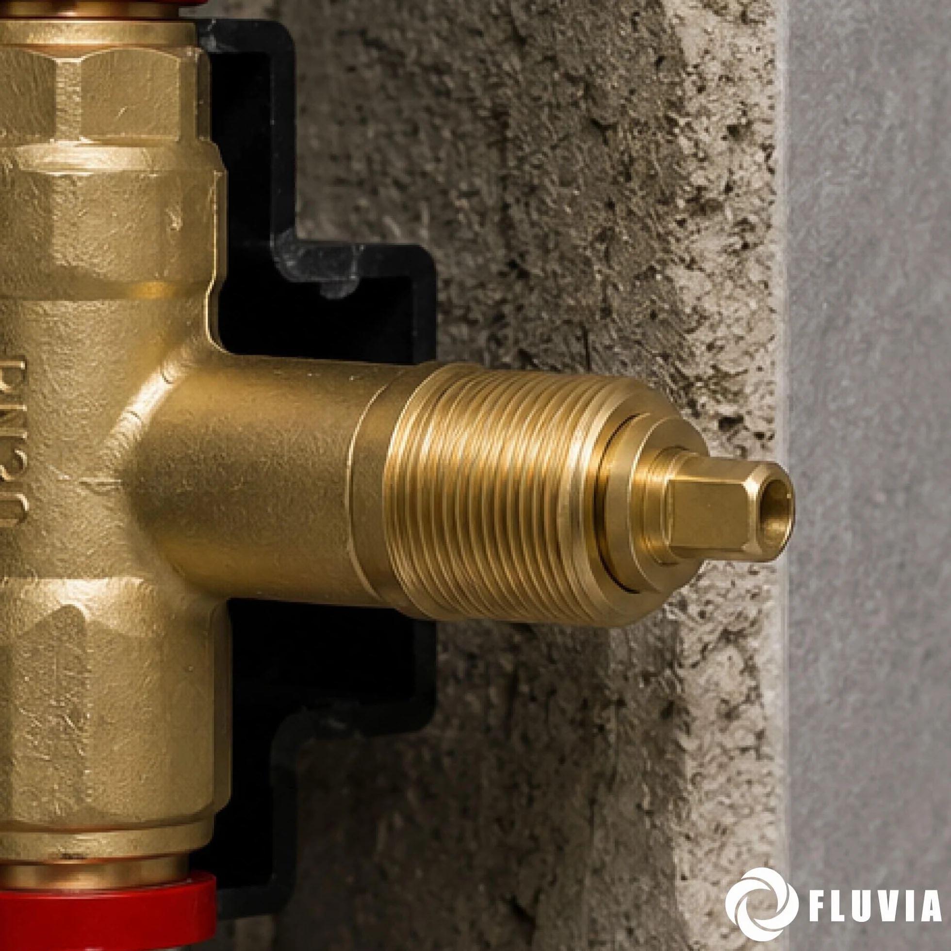 FLUVIA Embellecedor Llave Paso Mando Palanca Zamak Cromado Pulido 69x54 mm Compatible Ducha Grifo Empotrado Dorado