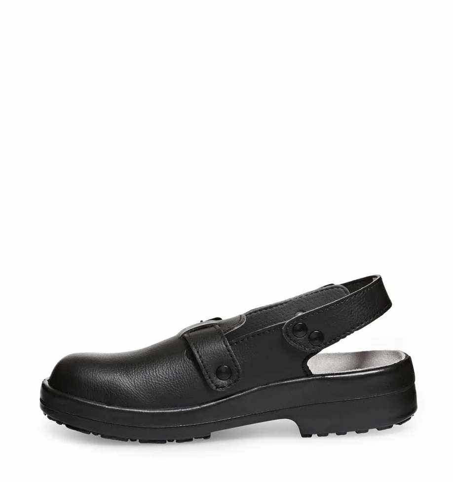 Abeba 1011-45 Zapatos de Seguridad - Zueco - Classic - Microfibra - Antiestático - Suela Antideslizante - Talla: 45 - Color: Negro