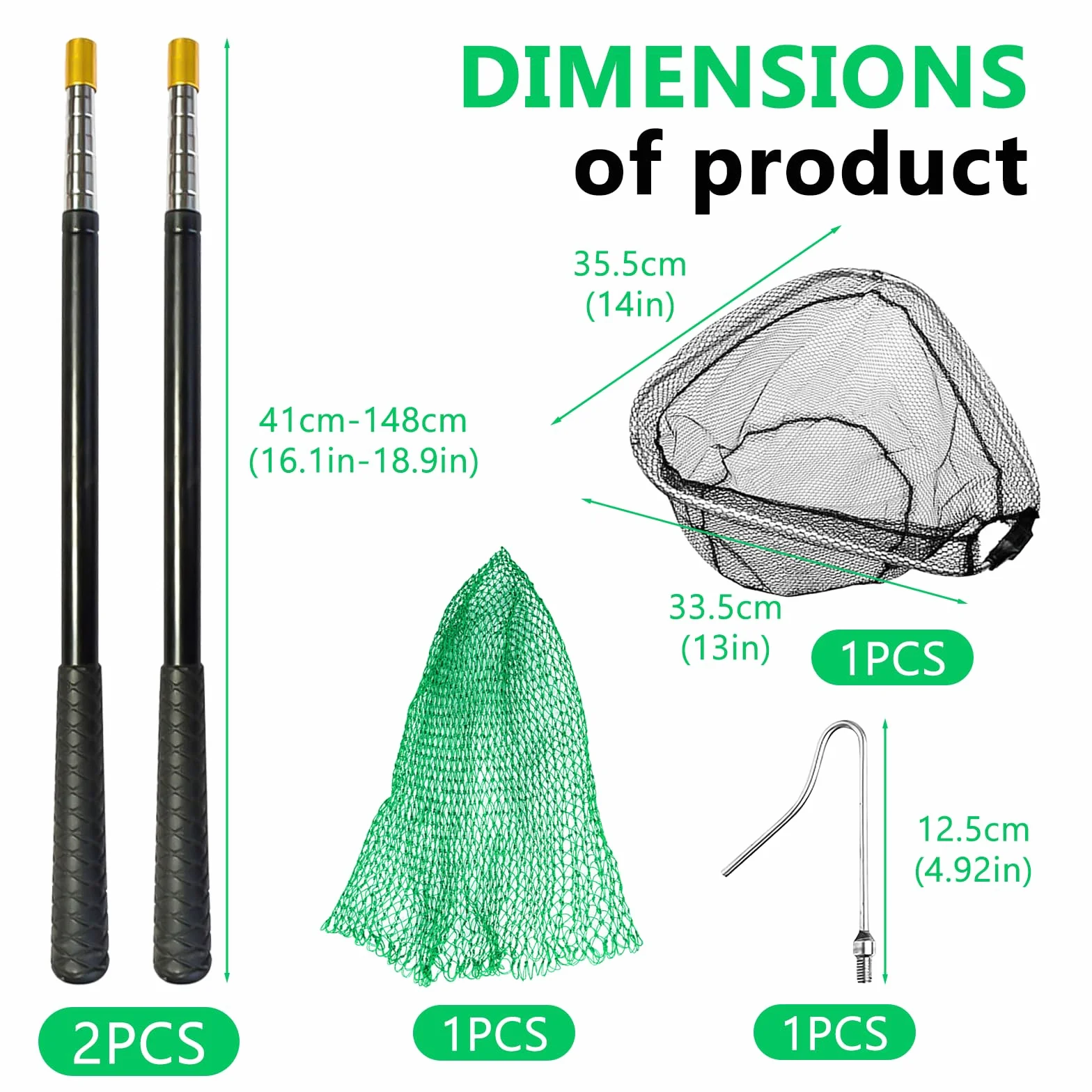 Juego de Recogedor de Pollos Retráctil y Red de Pesca 2 en 1, Kit de Captura con Red para Animales