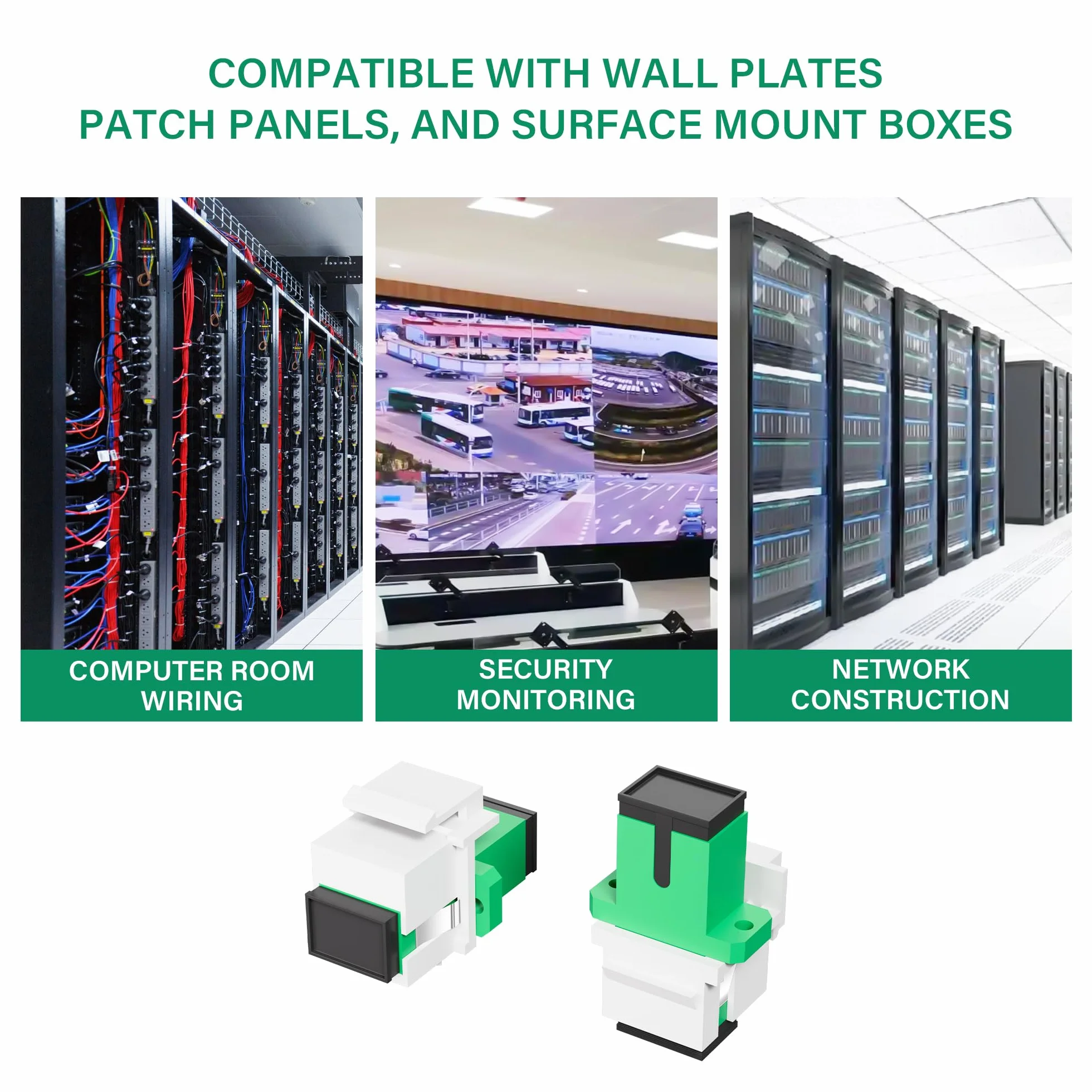 SC APC Fibra Óptica Acoplador Monomodo, 2 Unidades Adaptador Hembra a Hembra para Panel de Parche