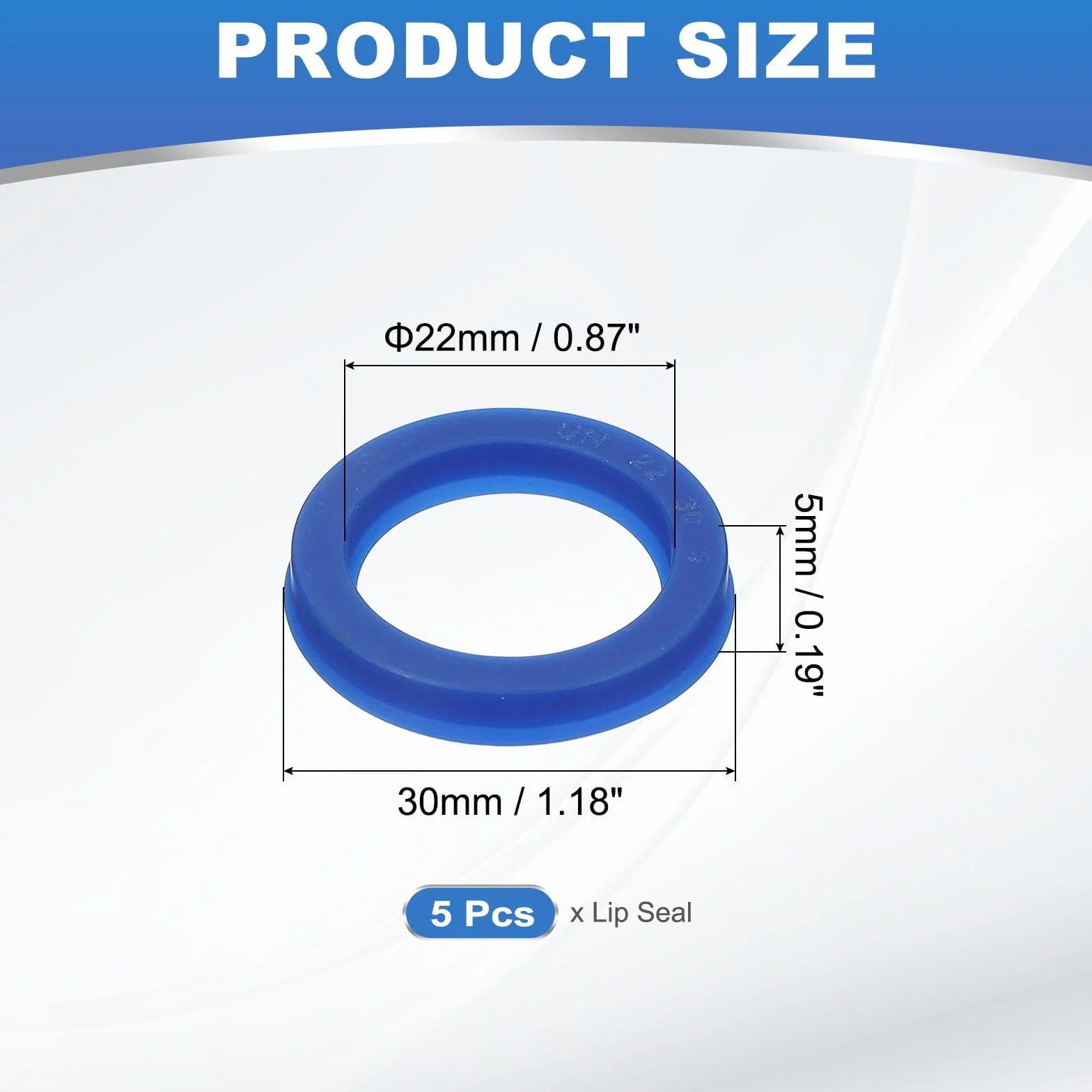 PATIKIL UN Sello de Eje Radial 22mm ID x 30mm OD x 5mm Ancho, 5 Piezas Sello de Aceite de PU para Bombas de Eje