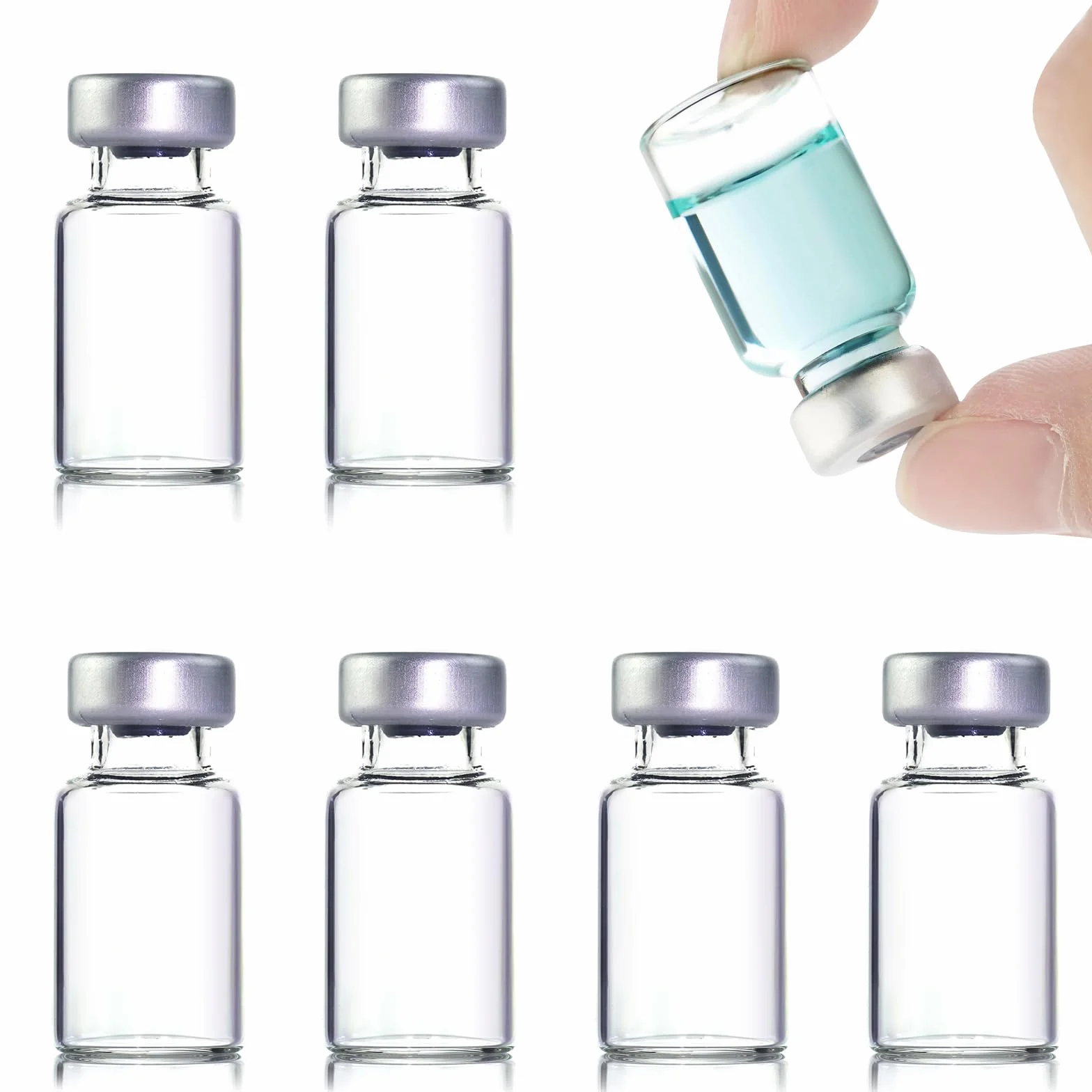 Pack de 10 viales de muestra sellados de 3 ml, frascos Headspace con fondo transparente