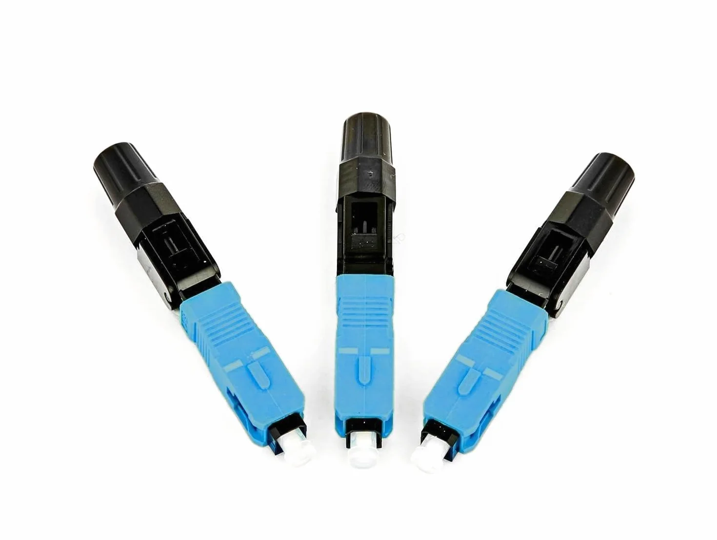 Conector de cable fibra óptica SC UPC azul negro 10 piezas