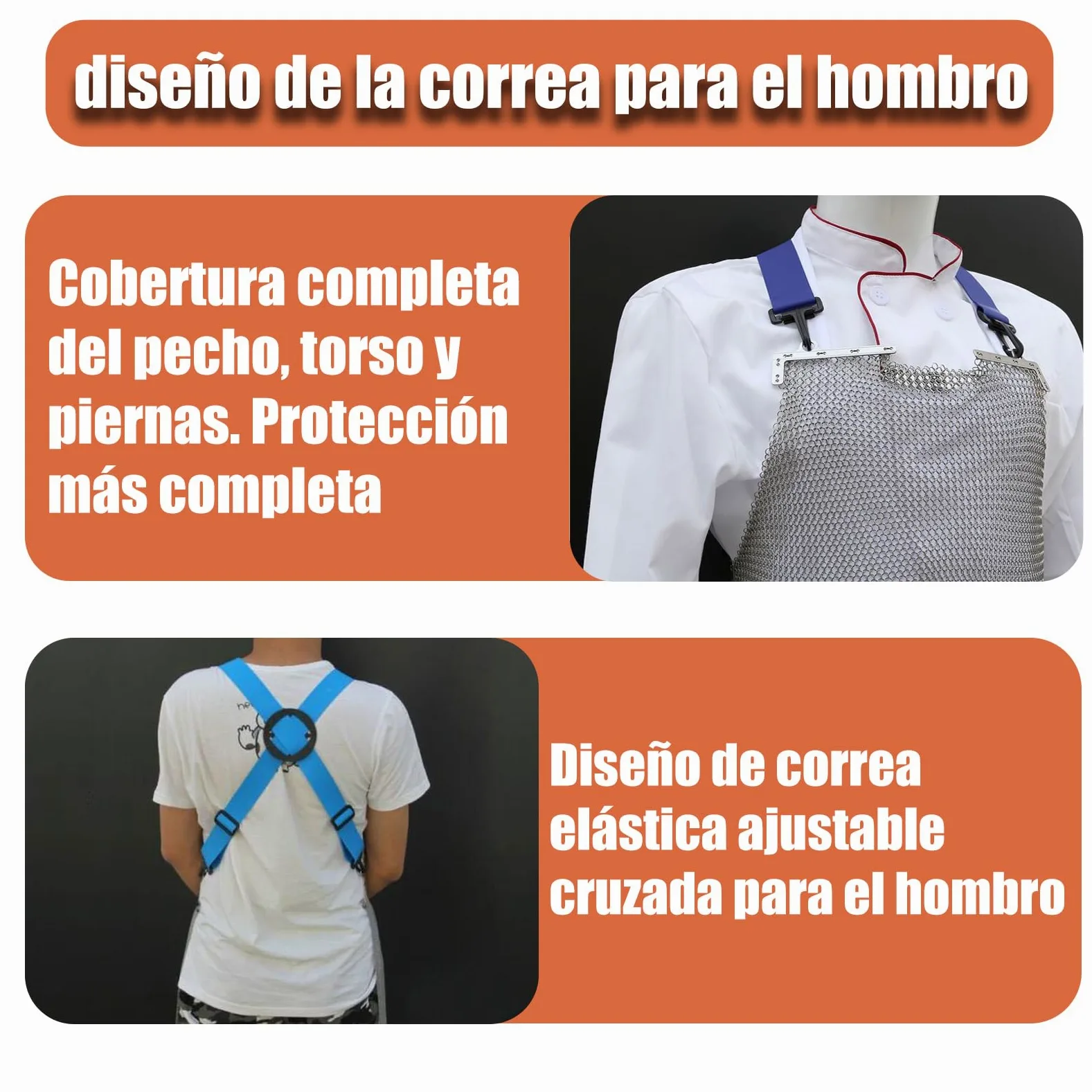 Delantal de malla resistente a los cortes,babero de trabajo de seguridad y delantal resistente a puñaladas,Inoxidable 316,Correas De Hombro Ajustables,Puñaladas Para Carniceros