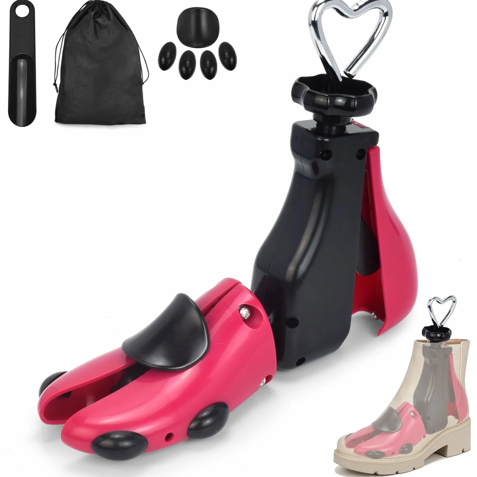 Hormas para Zapatos Hombre Mujer, Ensanchador de Zapatos con Calzador, Profesional Ensanchador de Botas, Estirador de Zapatos Ajustable Anchura y Longitud