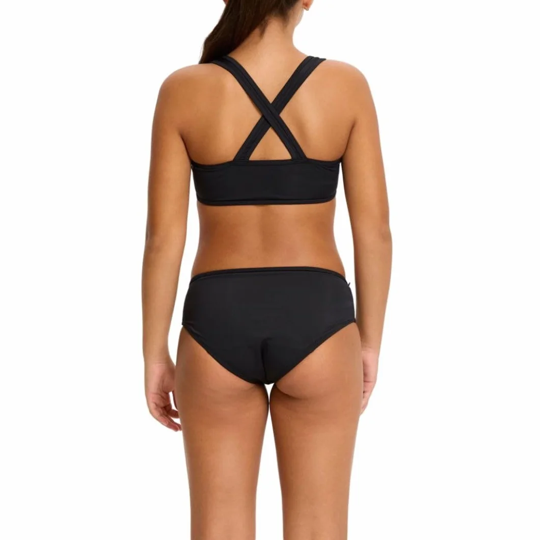 Modibodi Bikini Menstrual Niña Adolescente Flujo Ligero 20ml Antifugas Reutilizable Secado Rápido Natación Pack 2 Negro 10-12