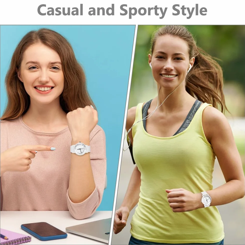 OFFCUP Reloj para Mujer Con Correa de Silicona, Deportivo de 38mm, Analógico de Cuarzo Con Esfera de Fácil Lectura, de Pulsera para Enfermeras, Estudiantes y Niñas