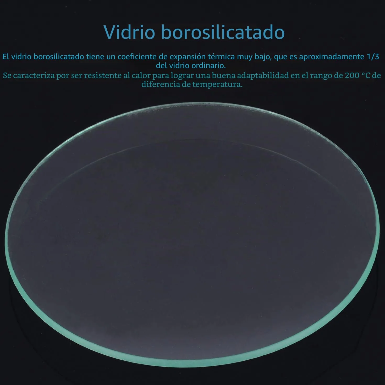 Vidrio de Reloj Borosilicato 70 mm Borde Molido, Paquete de 10, Cubiertas para Laboratorio y Escuela