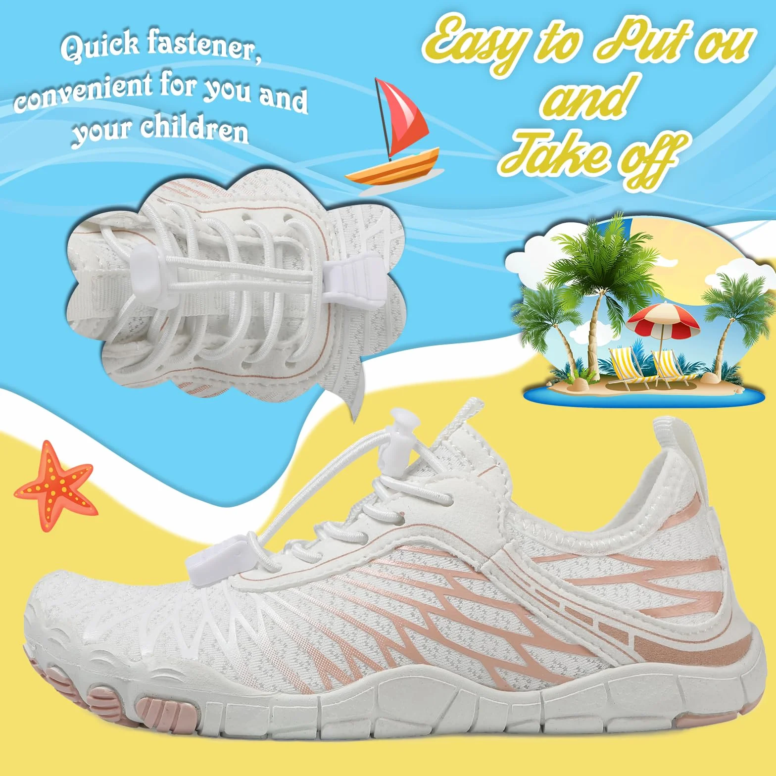 AONETIGER Zapatos descalzos para niños, transpirables, de secado rápido, antideslizantes, tallas 26-35