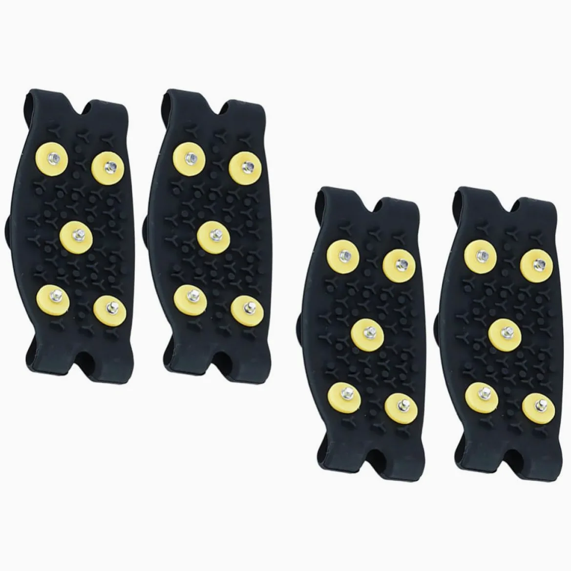 Pinzas Antideslizantes para Zapatos de Niños y Mujeres, 2 Pares de Crampones Plegables de TPE 5 Dientes para Jogging y Pesca en Hielo
