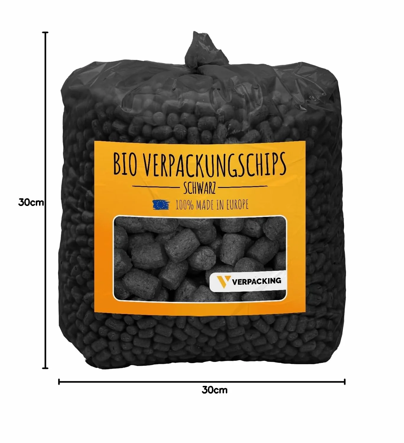 BIO Almidón de Maíz Chips de Embalaje 25 litros - Negro