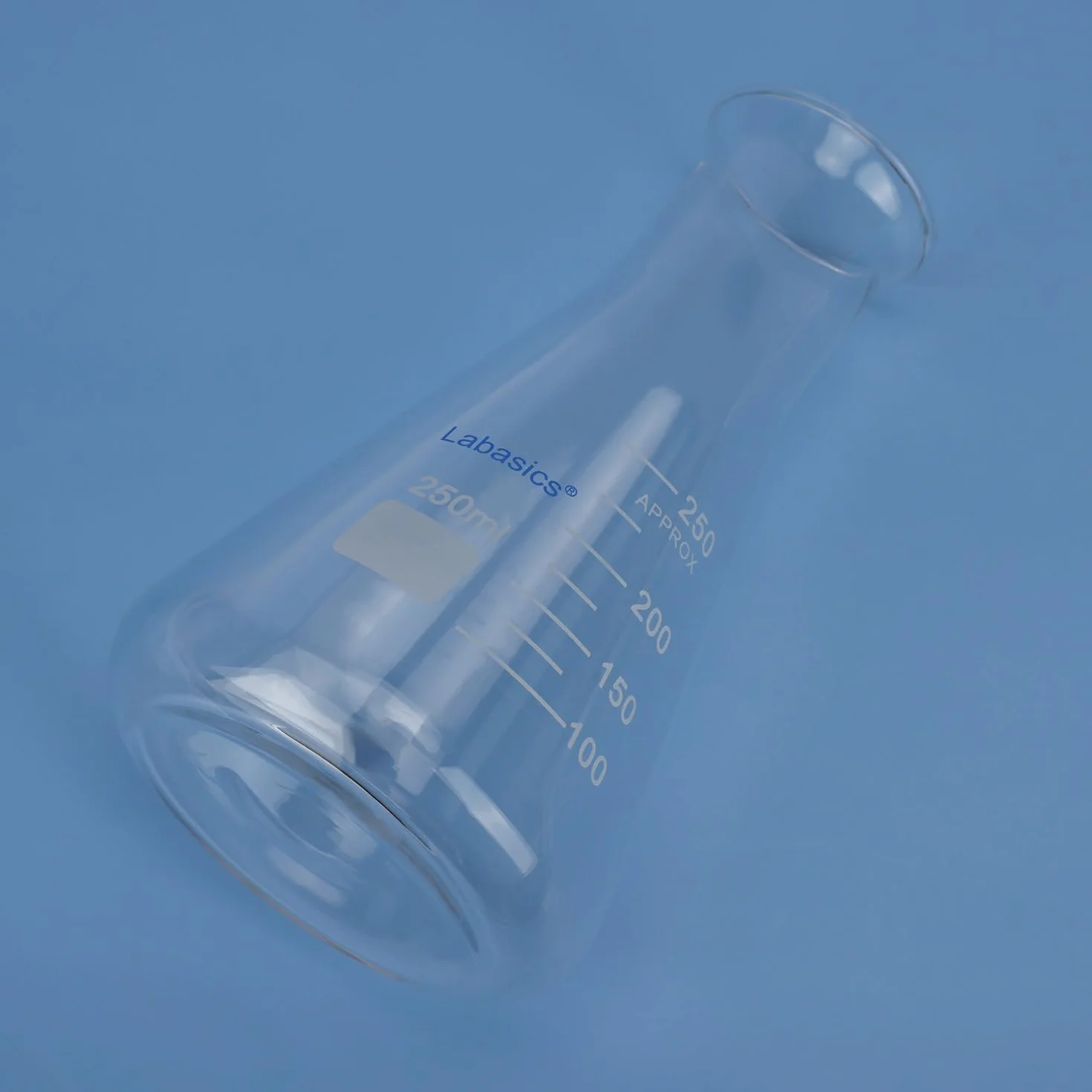 Labasics Vidrio Boca Ancha Erlenmeyer Matraz, Borosilicato, 250 ml