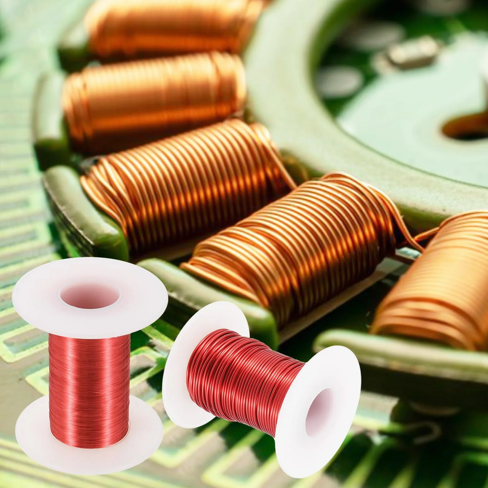 QUARKZMAN 24AWG Alambre Esmaltado de Cobre 0.5mm Magnético Bobina Transformador Motor Eléctrico Grado F 155°C 4oz Rojo