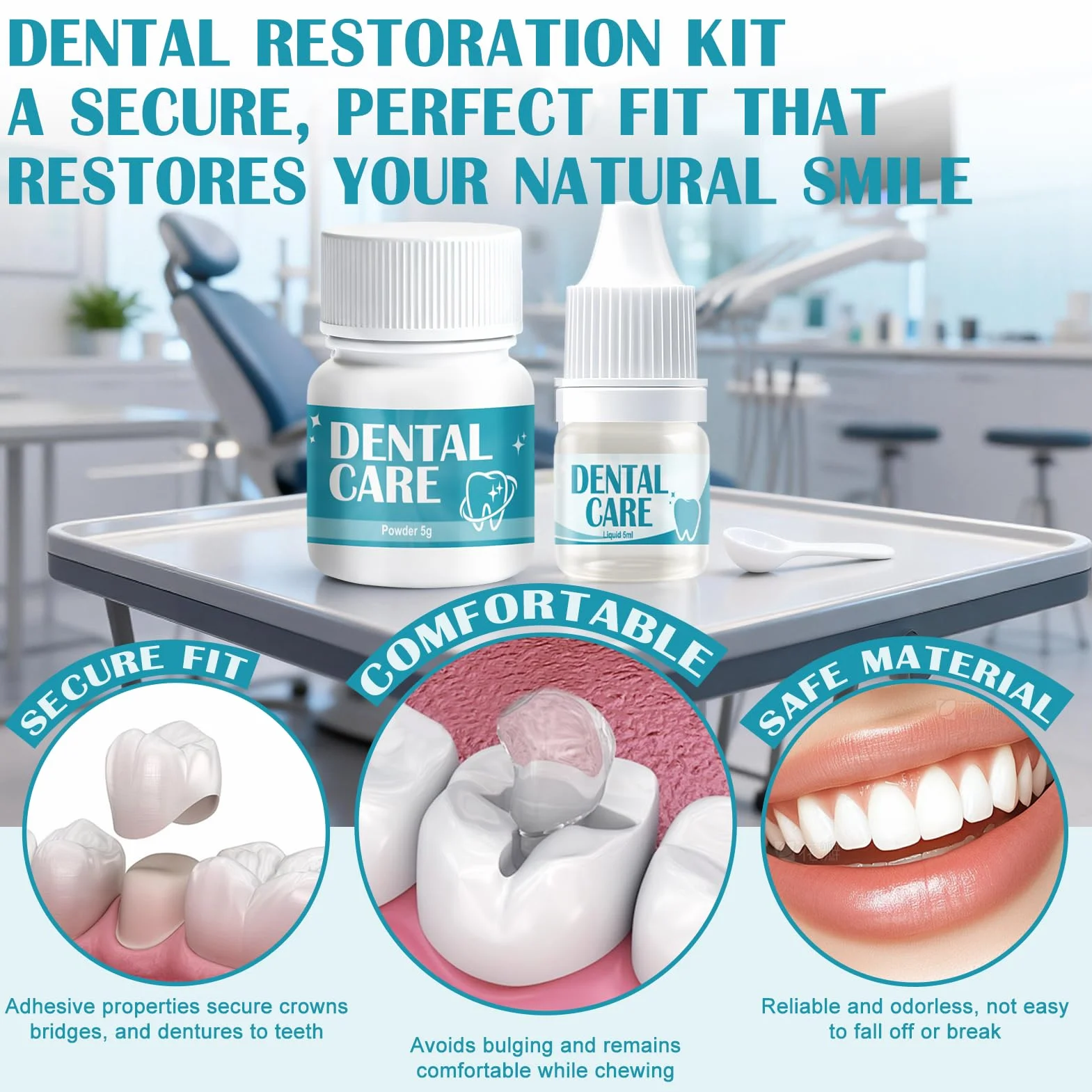 Cemento Dental Composite para Corona y Puente Rellenar Caries