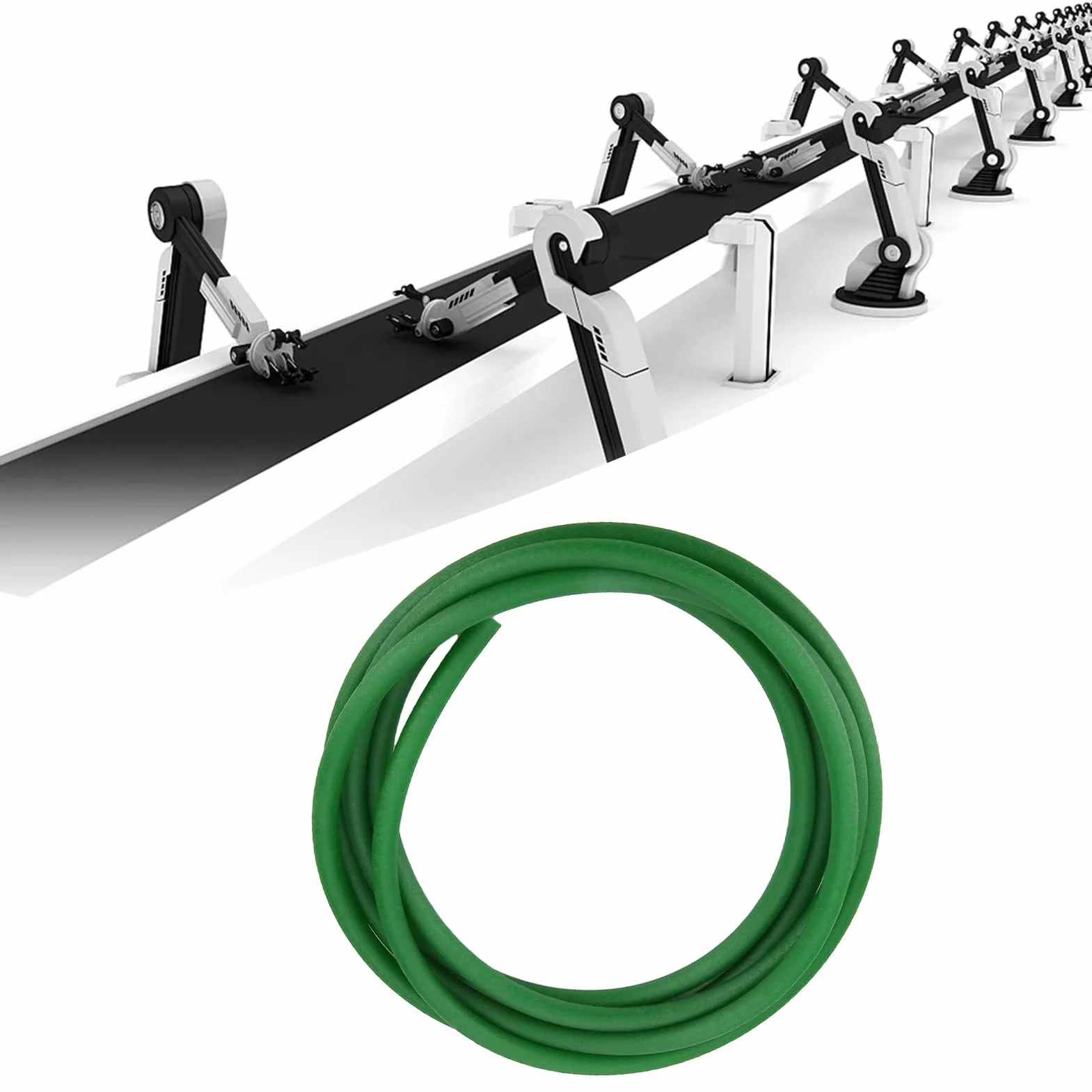 Correa de Poliuretano Verde Rugosa 10 mm para Transmisión, Accesorios de Herramientas Eléctricas