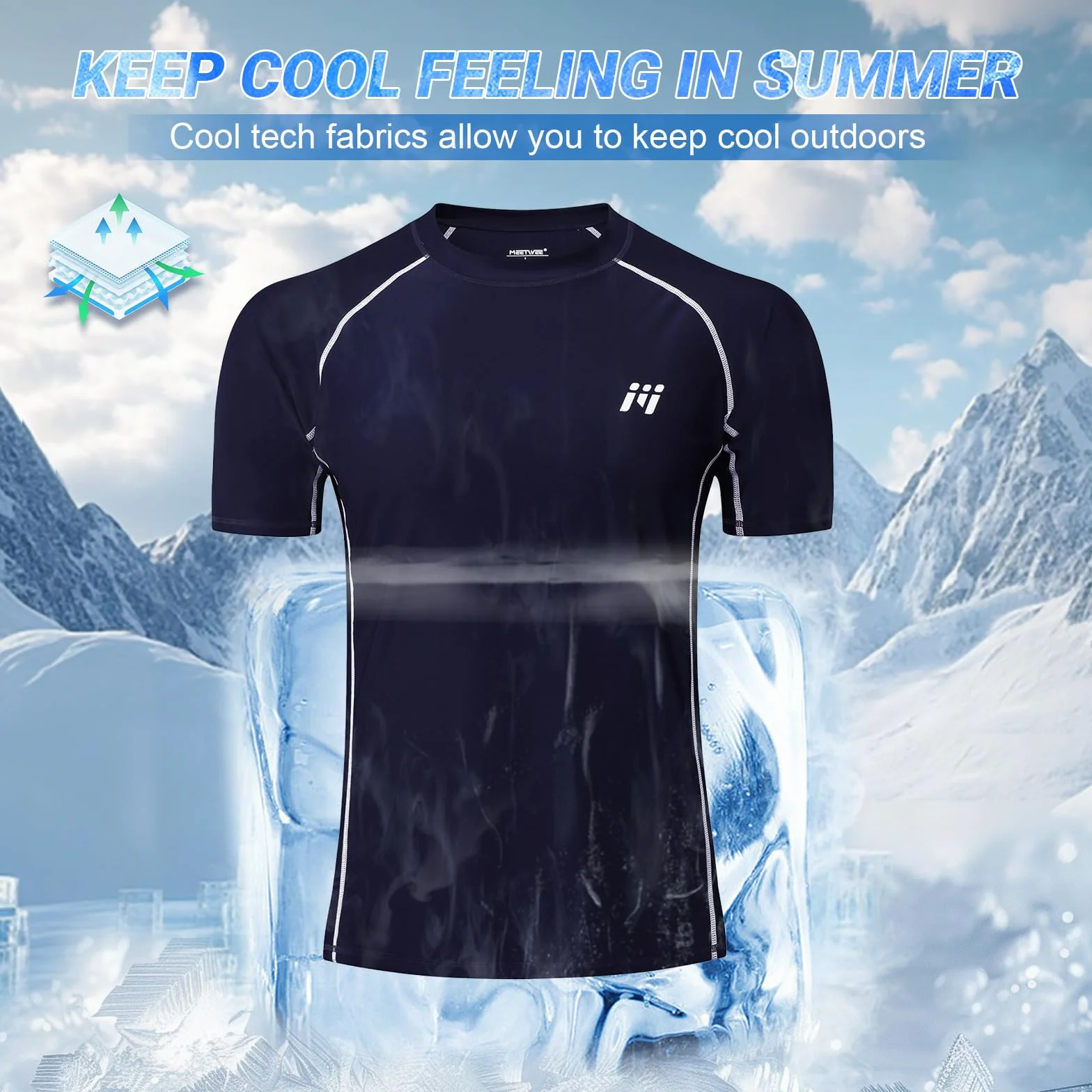 MEETWEE Camiseta Natación Hombre UV UPF 50+ Manga Corta Larga Rash Guard Protección Secado Rápido Surf Verano