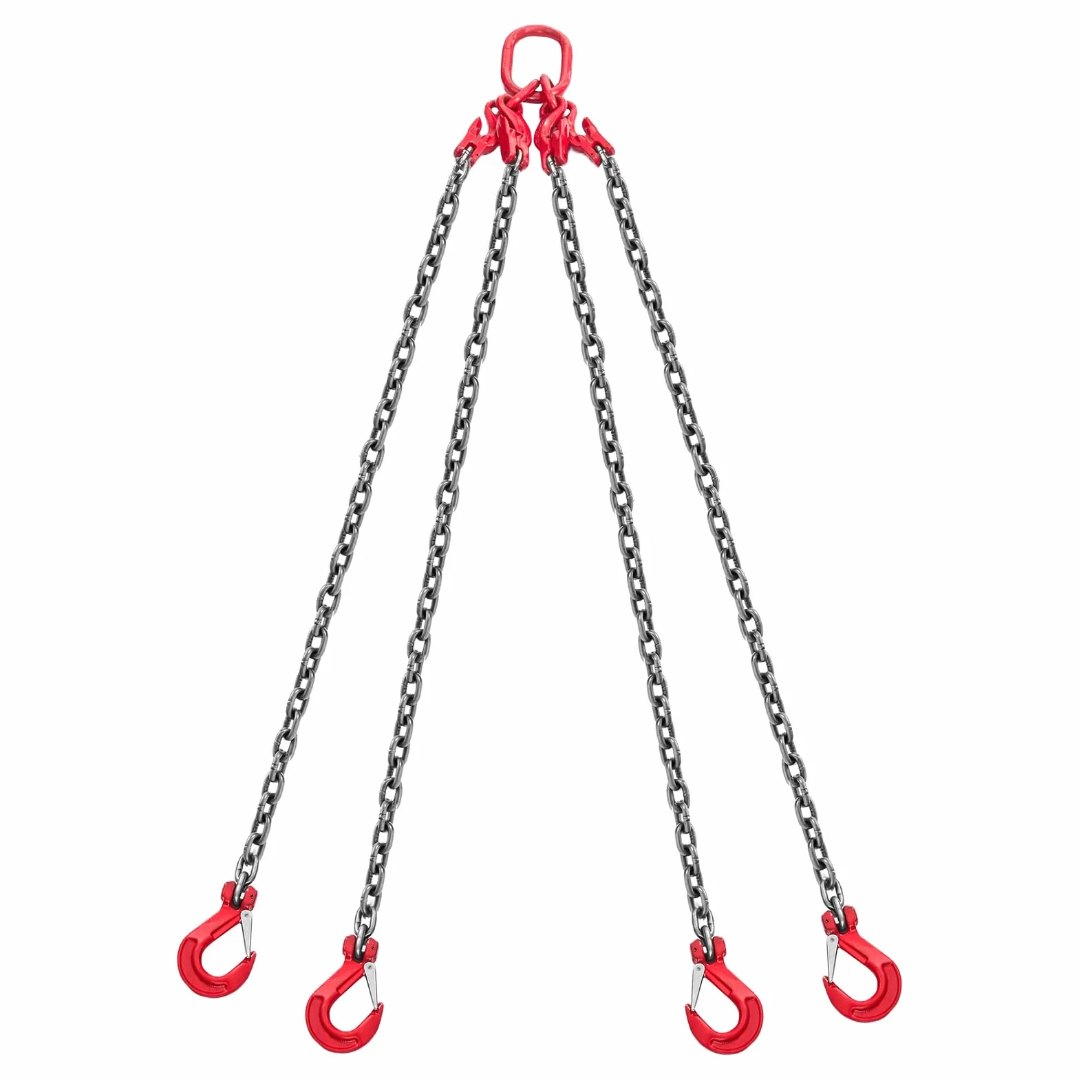 VEVOR Eslinga de Cadena de 10 mm x 3 m, 4 Ganchos, Grúa de 4 Ramales Aleación Acero G80, Carga 10,4 T, Elevación Pesada
