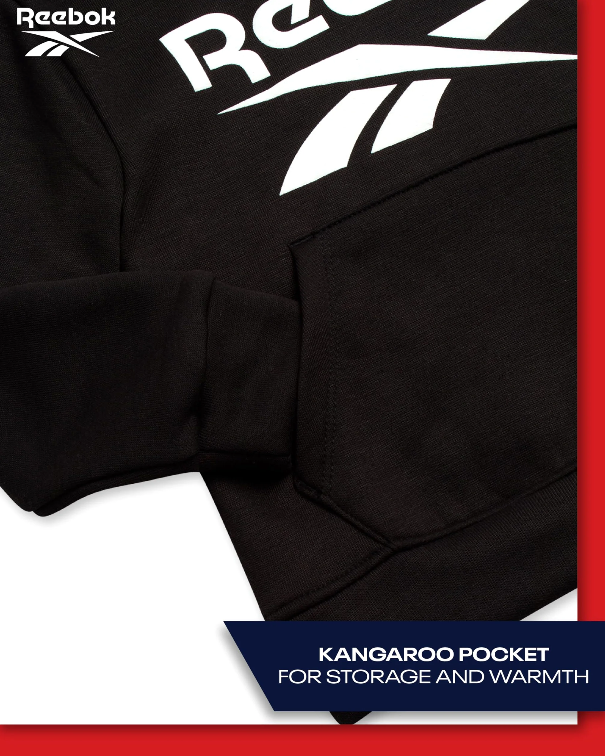 Reebok Conjunto de sudadera con capucha y pantalones deportivos de forro polar de 2 piezas (tallas: 2T-7)