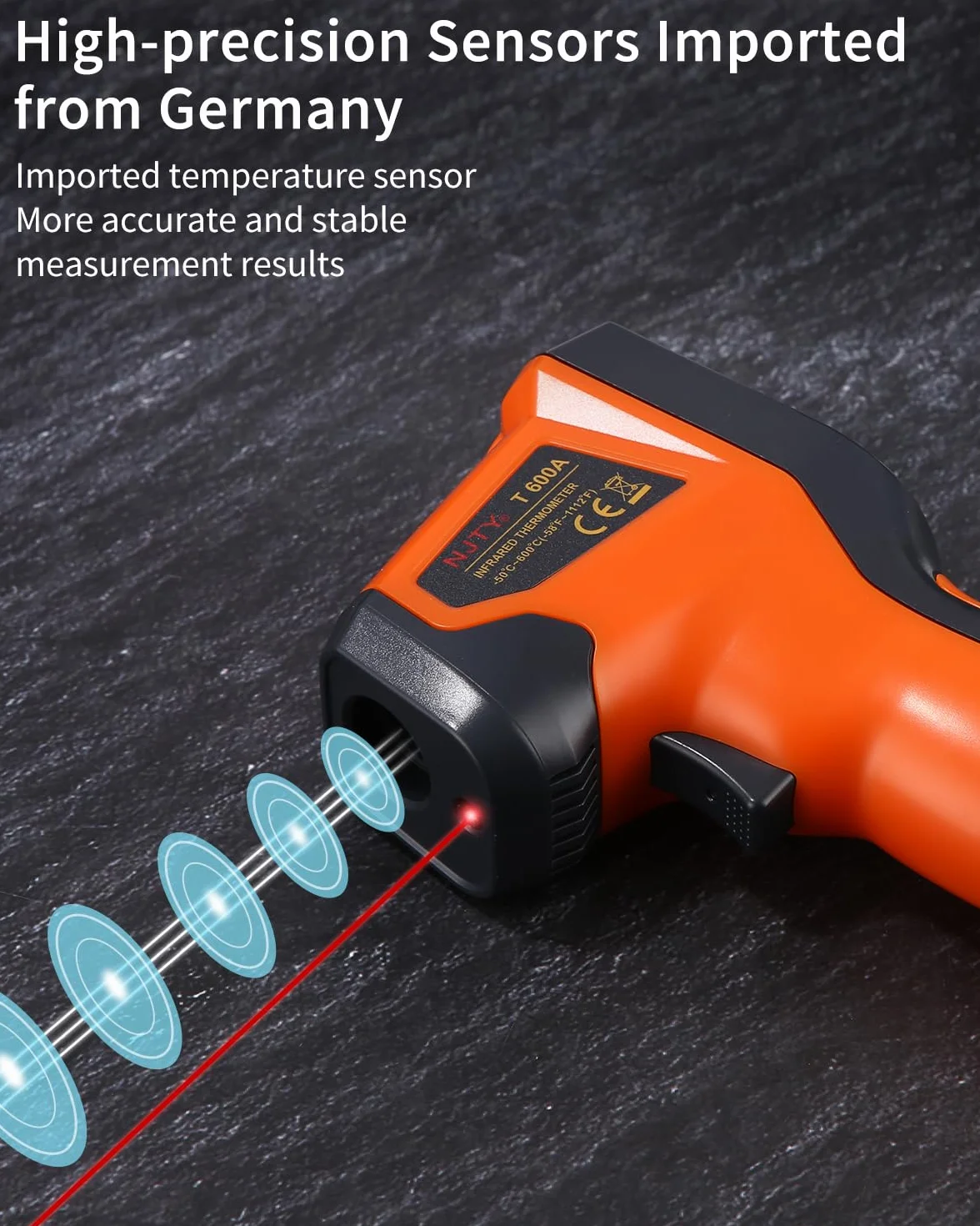 Termómetro Infrarrojo Digital -50℃~600℃ Pistola Temperatura Láser Sin Contacto con Pantalla LCD