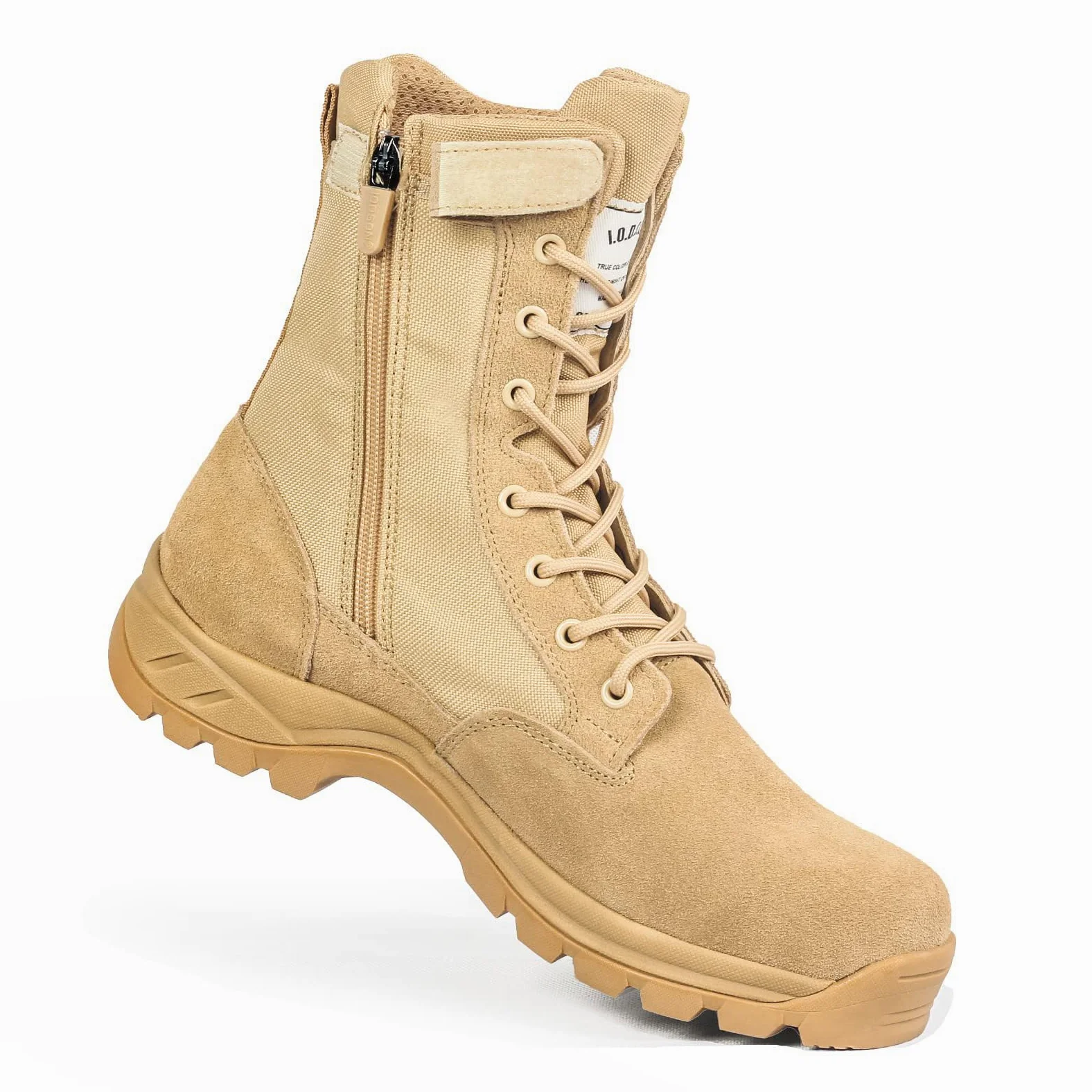 Botas de Trabajo Tácticas Militares para Hombre Ligeras Botines de Combate para Motocicleta y Montañismo Botas Policiales con Cremallera YKK